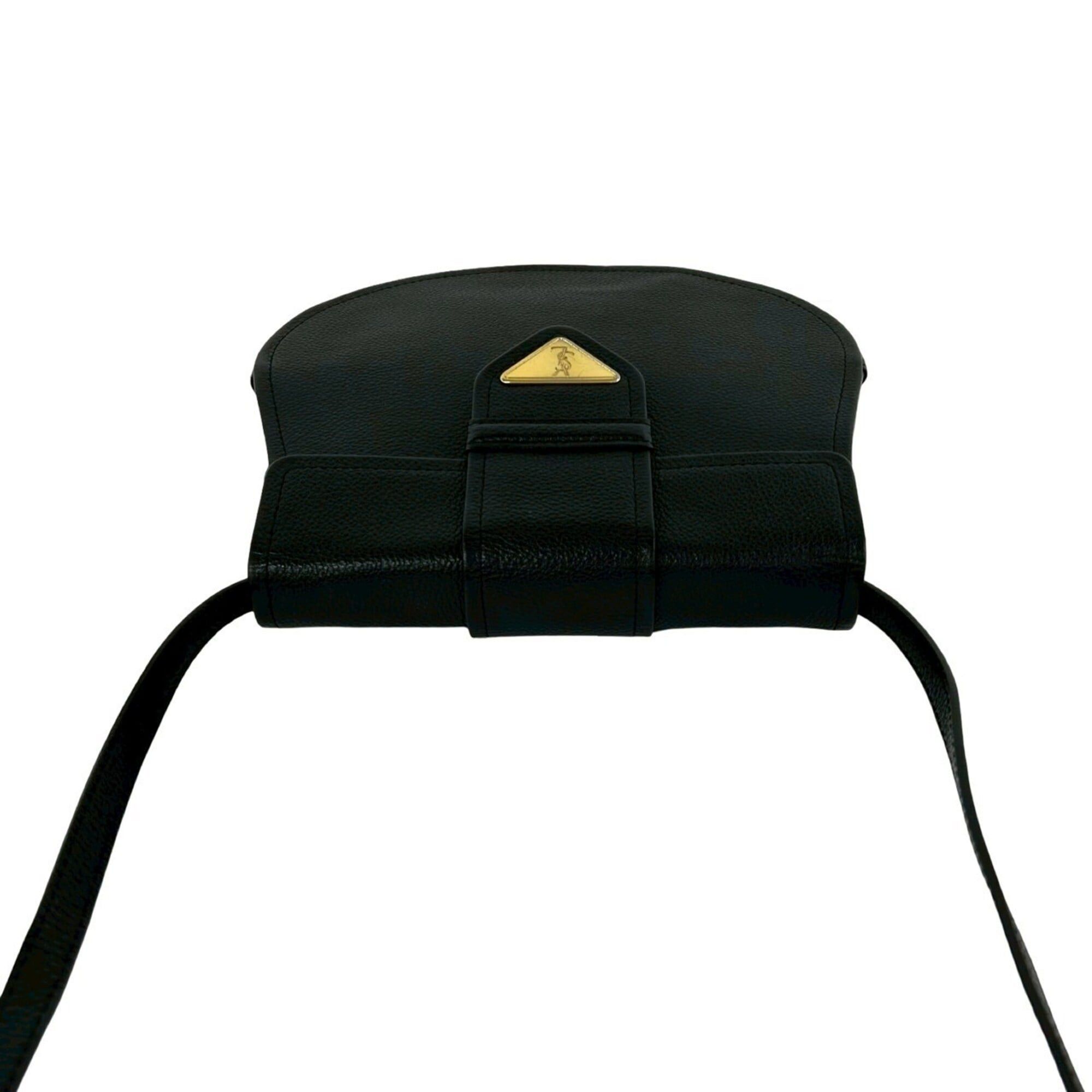 Yves Saint Laurent YVES SAINT LAURENT Vintage YSL Logo Hardware Leather Shoulder Bag Pouch Black 31463 Size ONE SIZE - 4 Thumbnail