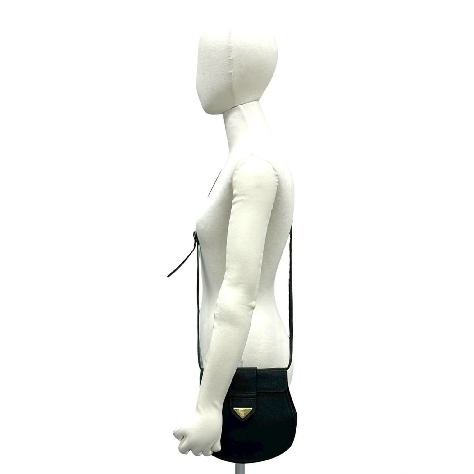 Yves Saint Laurent YVES SAINT LAURENT Vintage YSL Logo Hardware Leather Shoulder Bag Pouch Black 31463 Size ONE SIZE - 2 Thumbnail