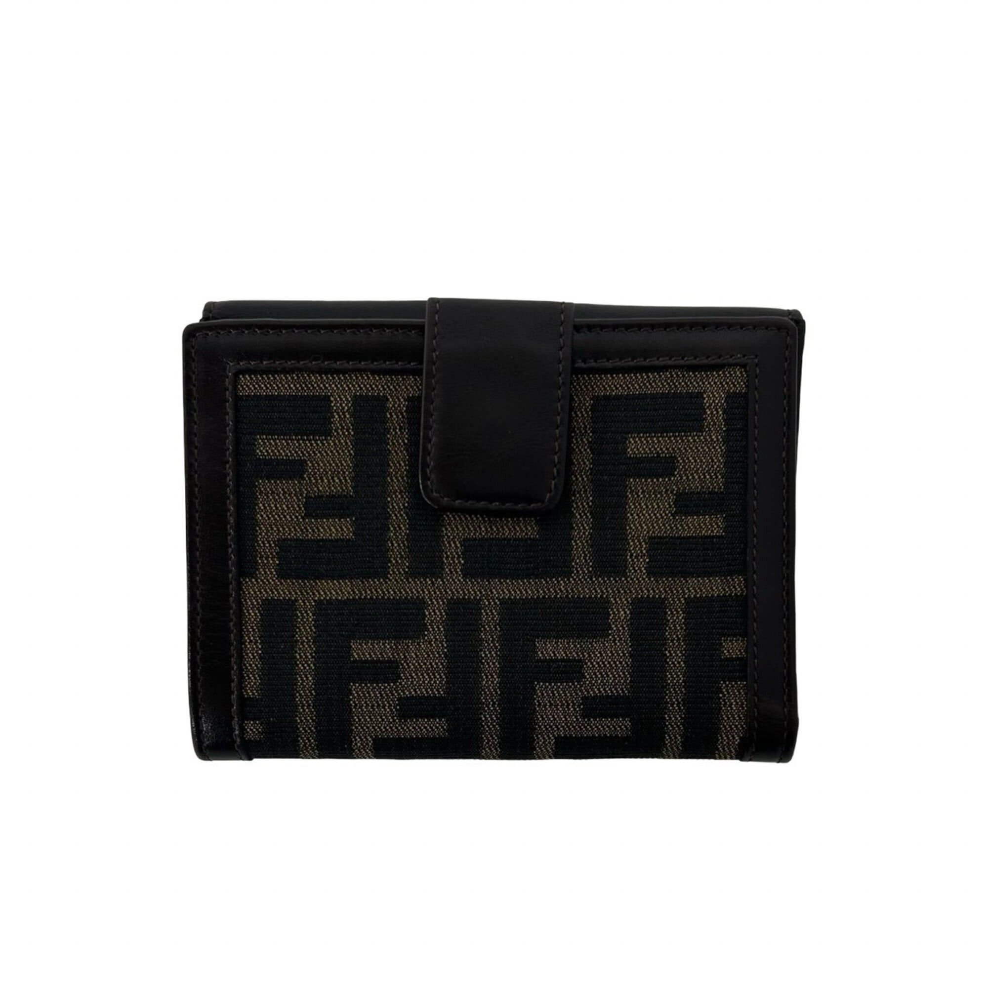 Fendi FENDI Vintage Zucca FF Pattern Canvas Leather Bi-fold Wallet, Billfold, Coin Purse, Brown, 36461 Size ONE SIZE - 2 Thumbnail