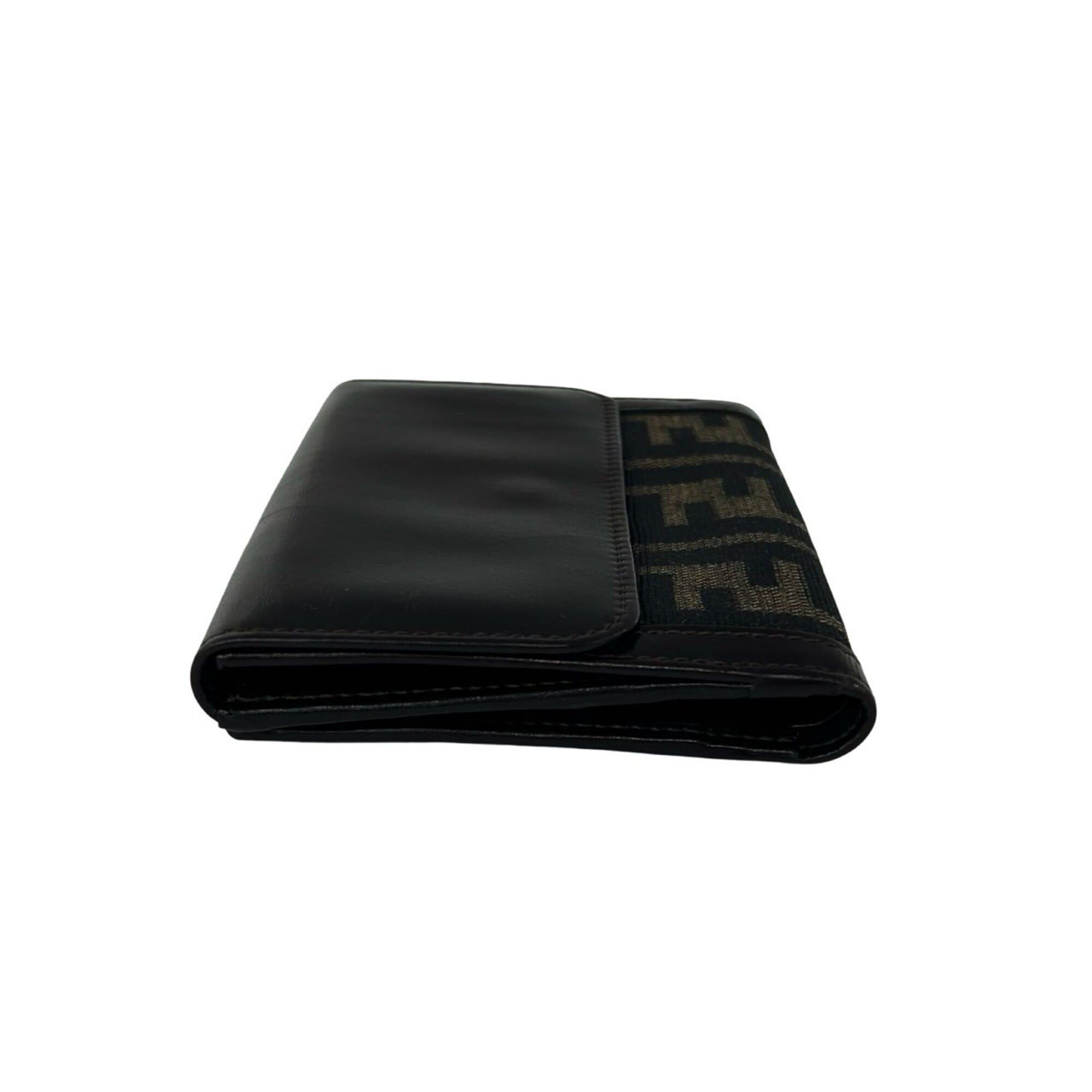 Fendi FENDI Vintage Zucca FF Pattern Canvas Leather Bi-fold Wallet, Billfold, Coin Purse, Brown, 36461 Size ONE SIZE - 5 Thumbnail