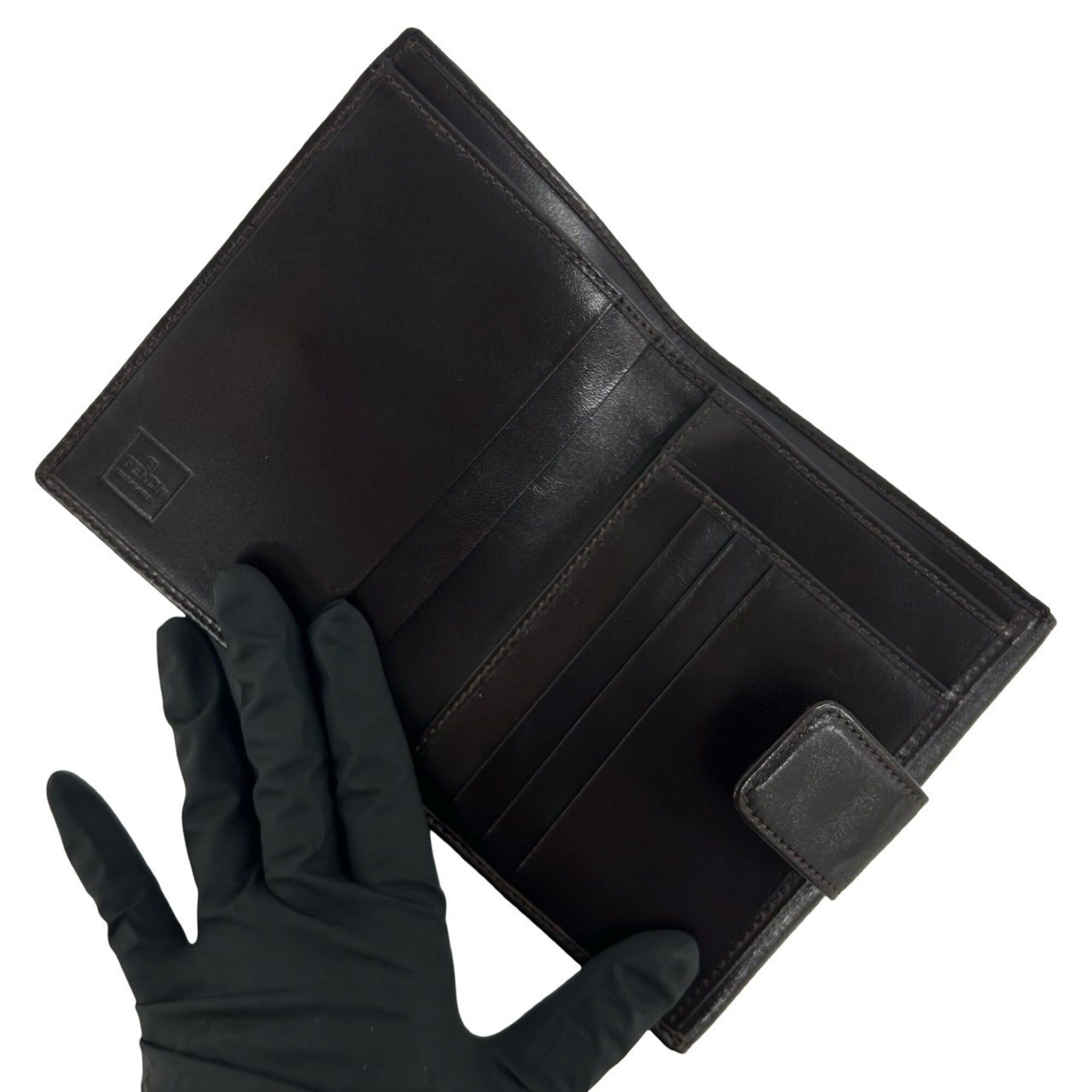 Fendi FENDI Vintage Zucca FF Pattern Canvas Leather Bi-fold Wallet, Billfold, Coin Purse, Brown, 36461 Size ONE SIZE - 7 Thumbnail