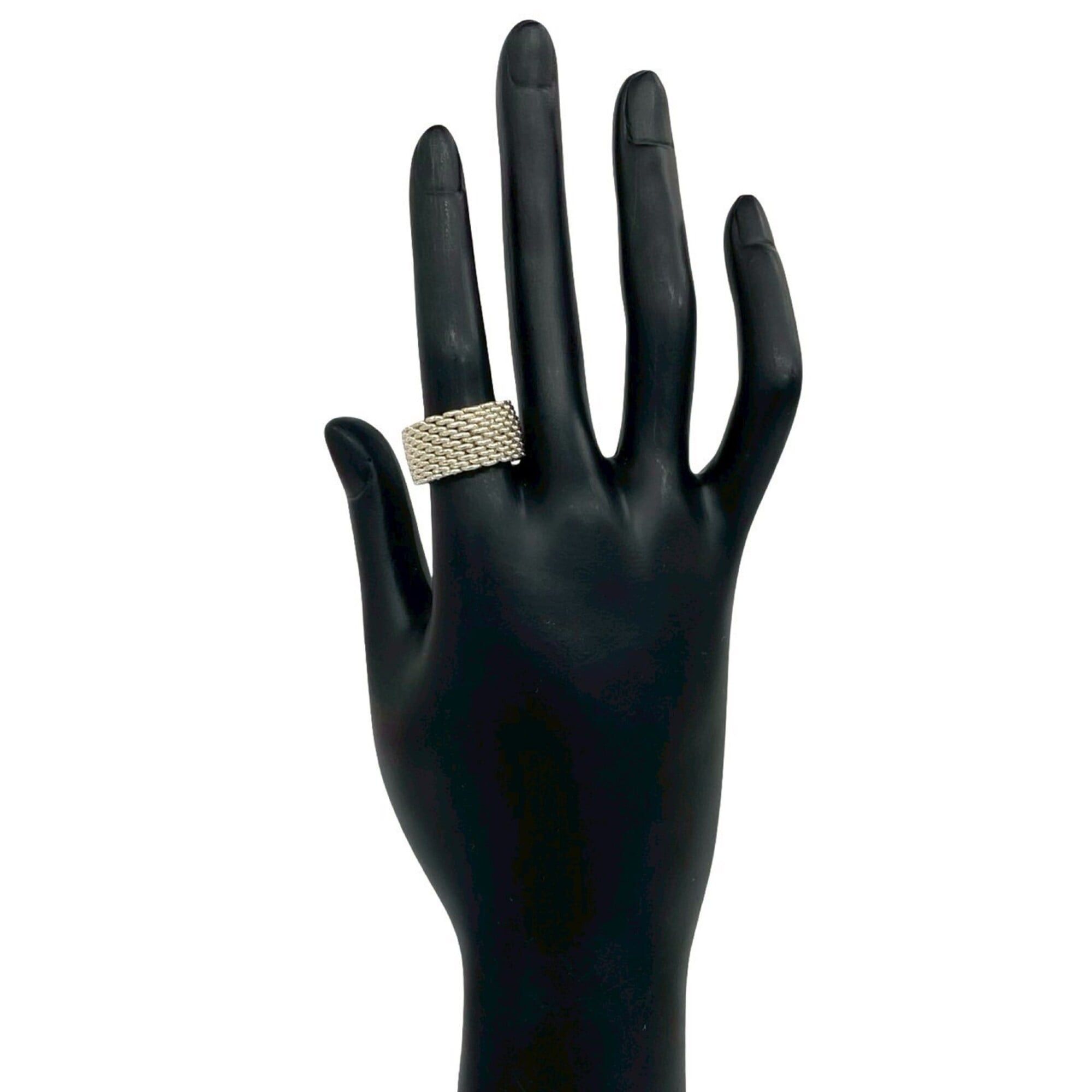 Tiffany & Co. TIFFANY&Co. Tiffany Somerset Mesh Ring, Sterling Silver 925, Women's Accessory, 30425 Size ONE SIZE - 2 Thumbnail