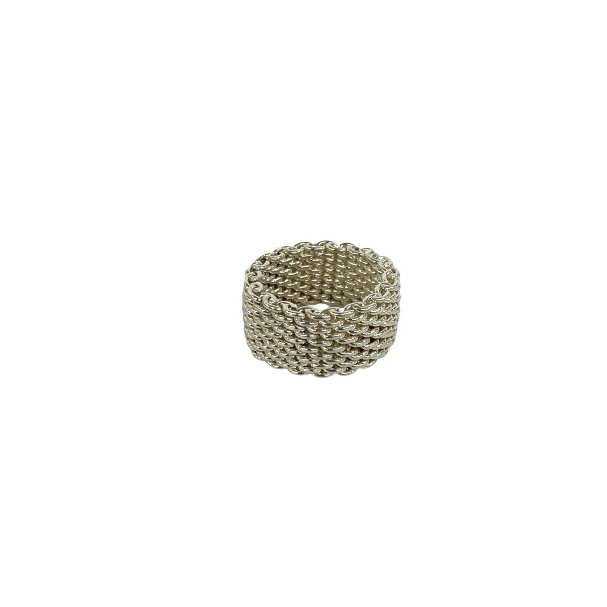 Tiffany & Co. TIFFANY&Co. Tiffany Somerset Mesh Ring, Sterling Silver 925, Women's Accessory, 30425 Size ONE SIZE - 5 Thumbnail