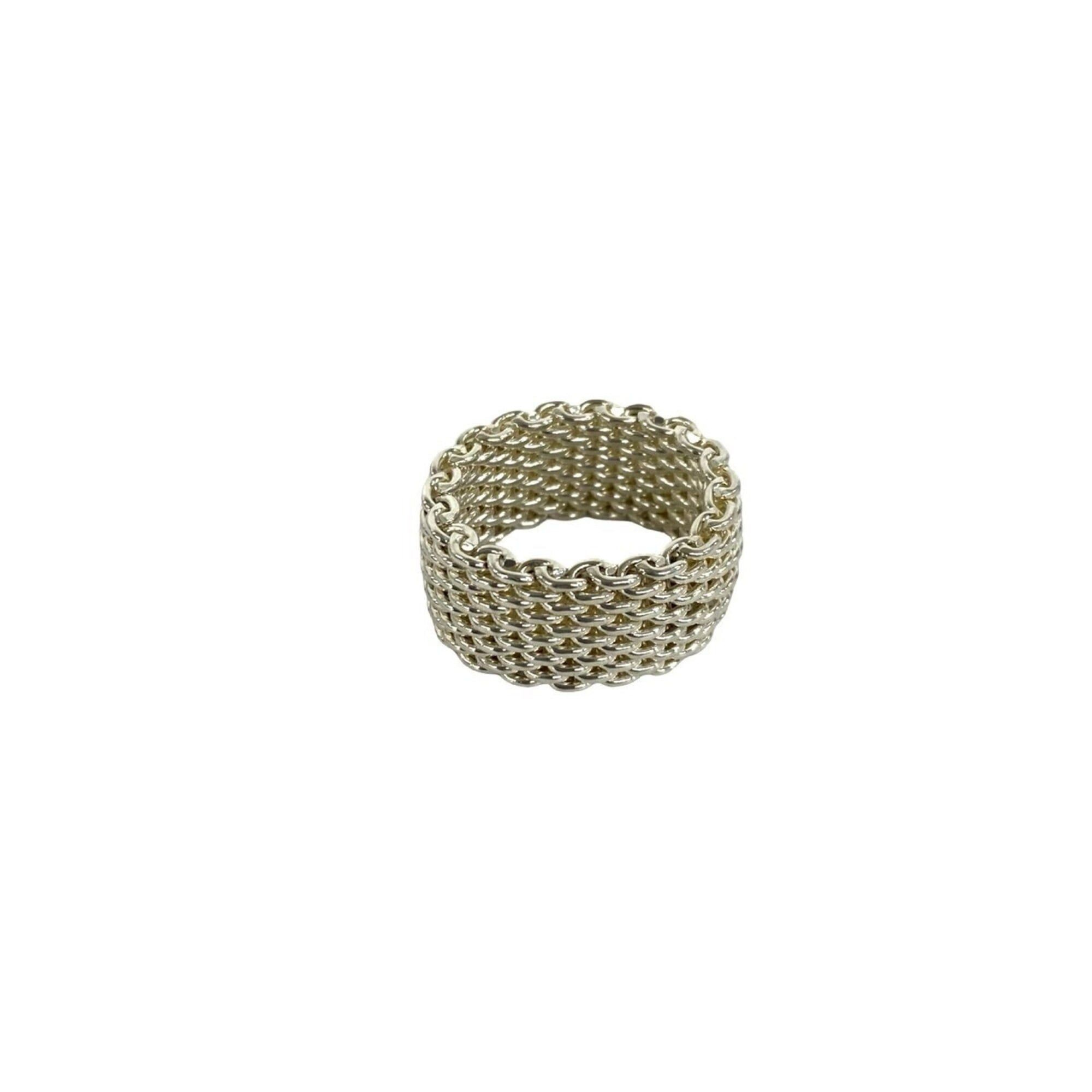 Tiffany & Co. TIFFANY&Co. Tiffany Somerset Mesh Ring, Sterling Silver 925, Women's Accessory, 30425 Size ONE SIZE - 4 Thumbnail