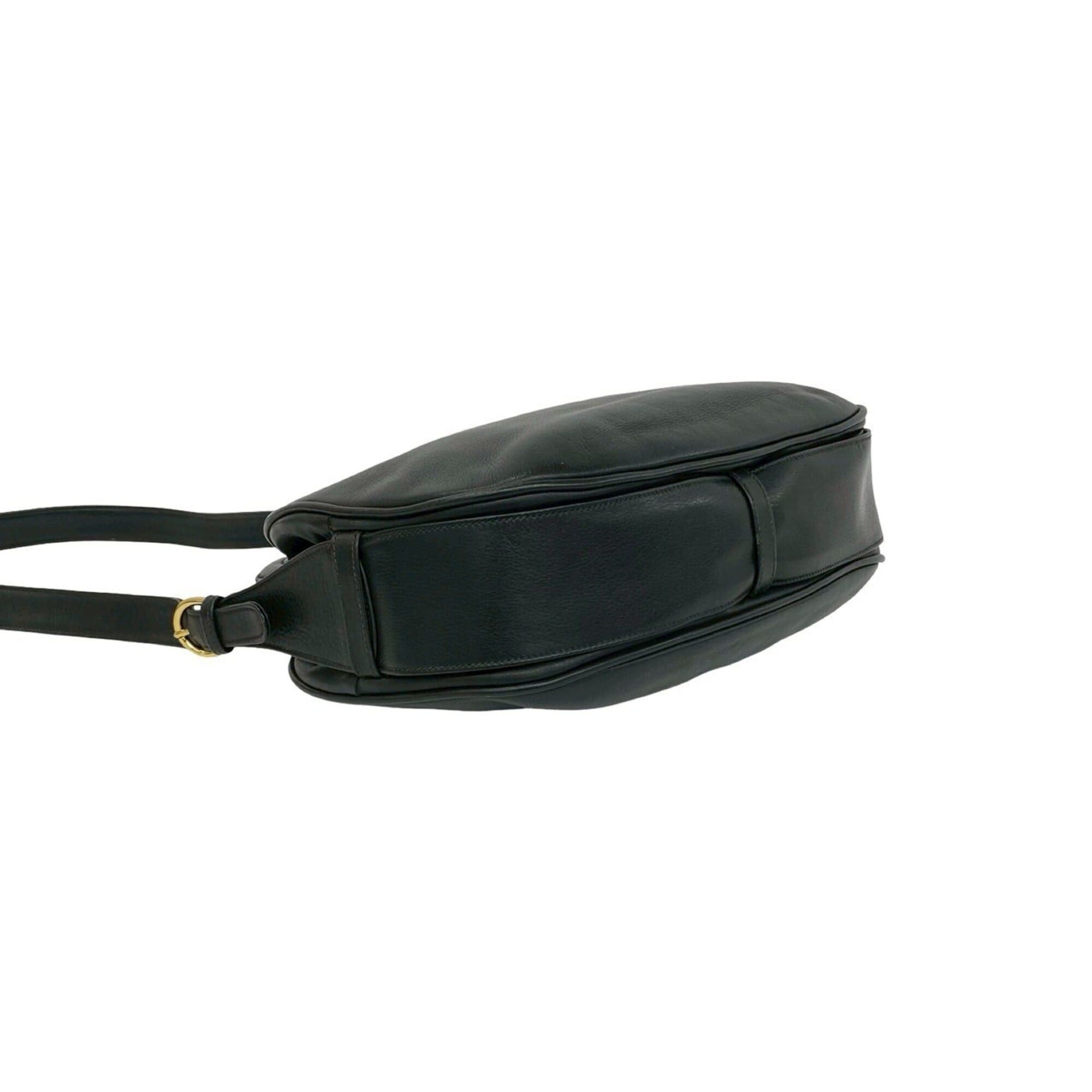 Gucci GUCCI Vintage Horsebit G Hardware Leather Shoulder Bag Pouch Black 34377 Size ONE SIZE - 7 Thumbnail