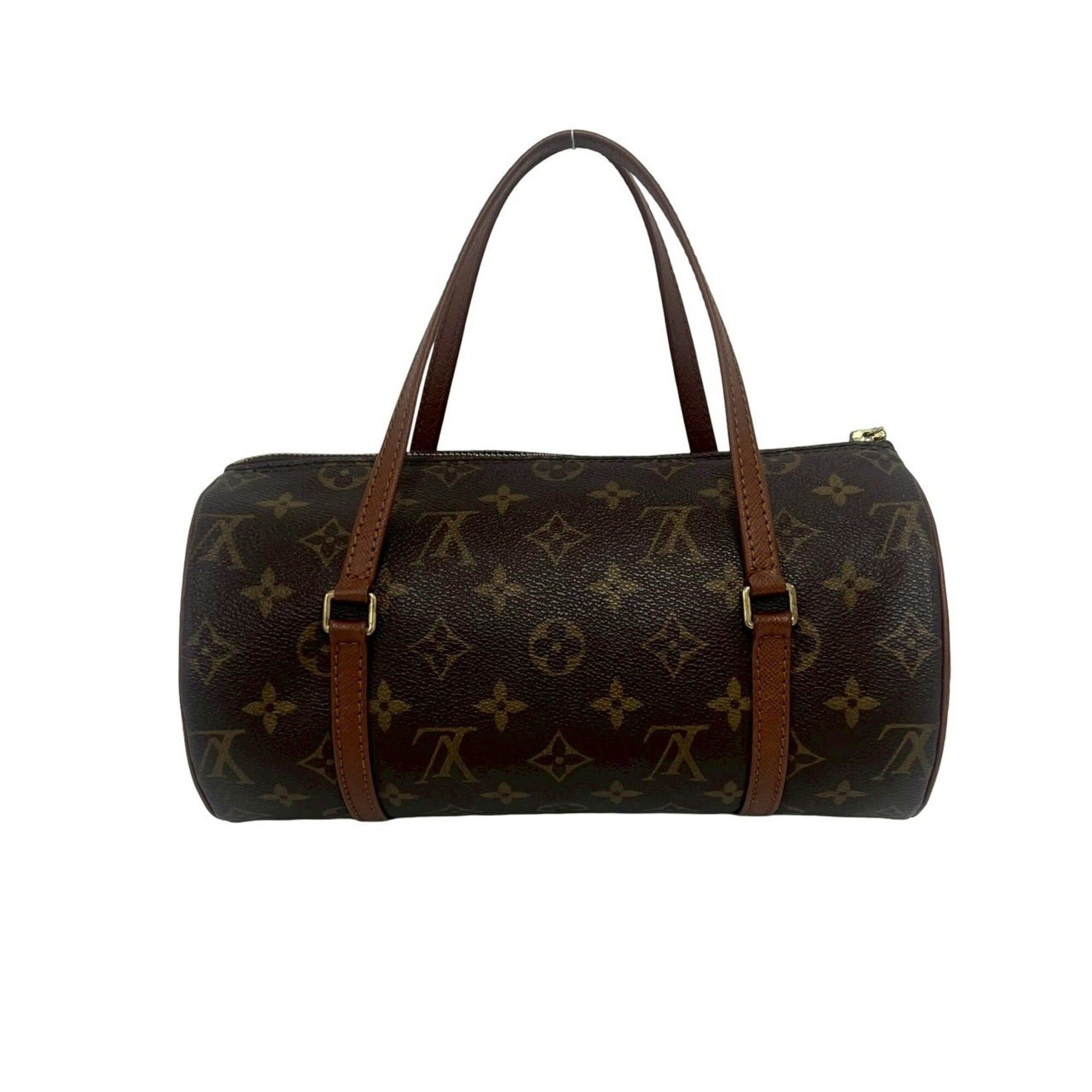 Louis Vuitton LOUIS VUITTON Papillon Leather Mini Boston Bag with Monogram Hardware, Brown, 37145 Size ONE SIZE - 3 Thumbnail