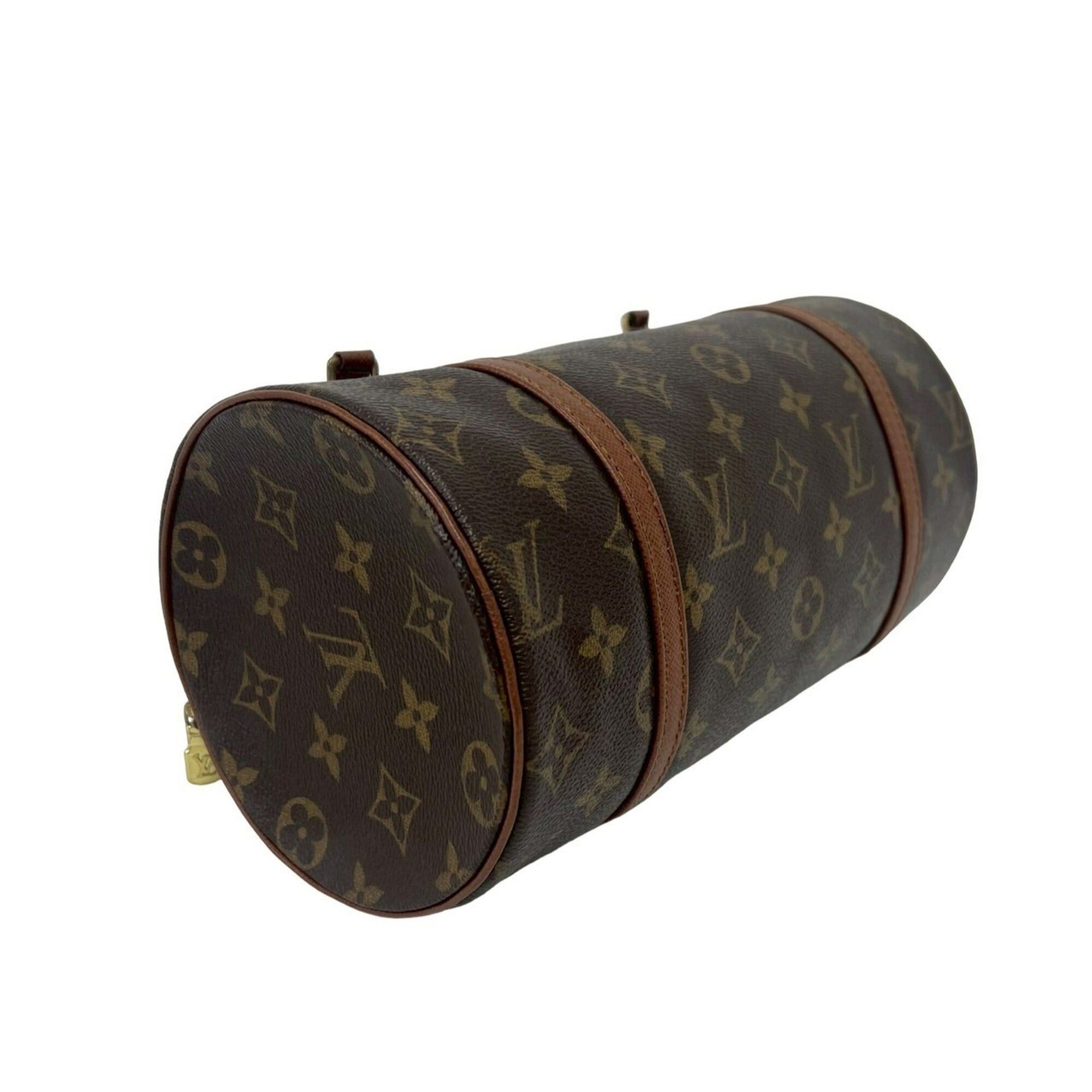 Louis Vuitton LOUIS VUITTON Papillon Leather Mini Boston Bag with Monogram Hardware, Brown, 37145 Size ONE SIZE - 7 Thumbnail
