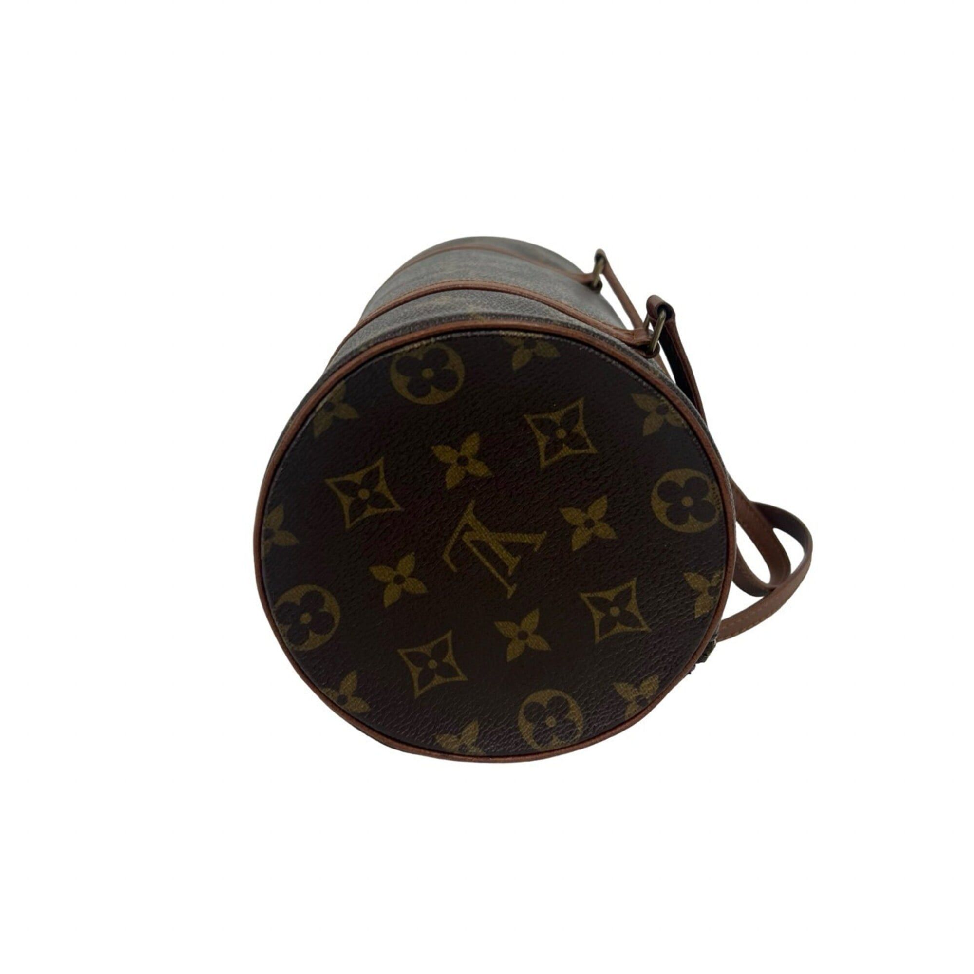 Louis Vuitton LOUIS VUITTON Papillon Leather Mini Boston Bag with Monogram Hardware, Brown, 37145 Size ONE SIZE - 6 Thumbnail