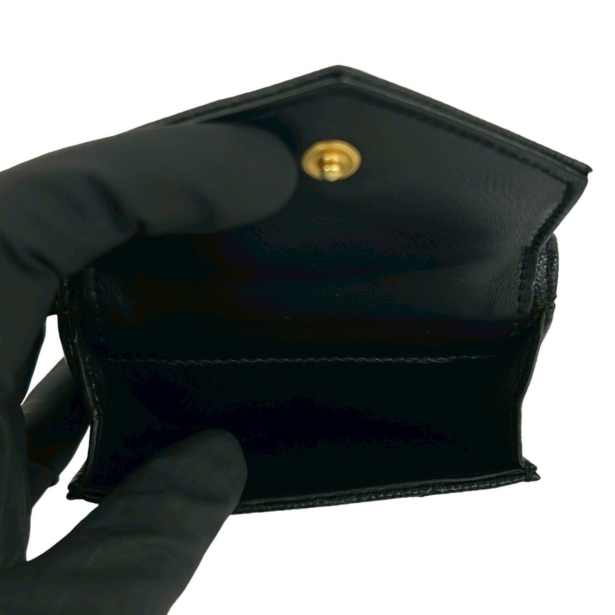 Saint Laurent Paris Yves Saint Laurent PARIS YSL Logo Hardware Leather Tri-fold Mini Wallet Black 60063 Size ONE SIZE - 9 Thumbnail