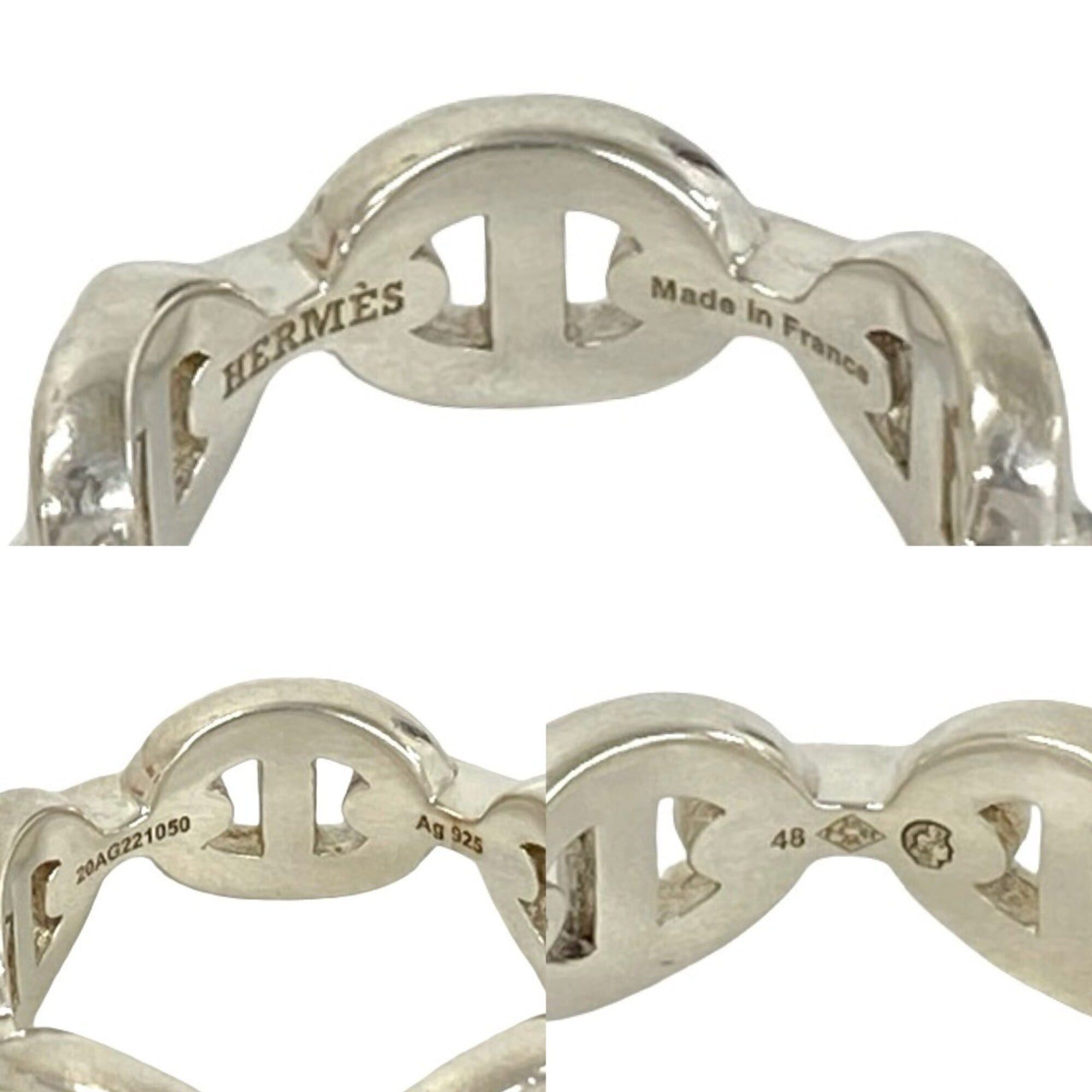 Hermes HERMES Chaine d'Ancre Enchainée PM Sterling Silver 925 Ring, Jewelry, Silver, Item No. 17672 Size ONE SIZE - 3 Thumbnail