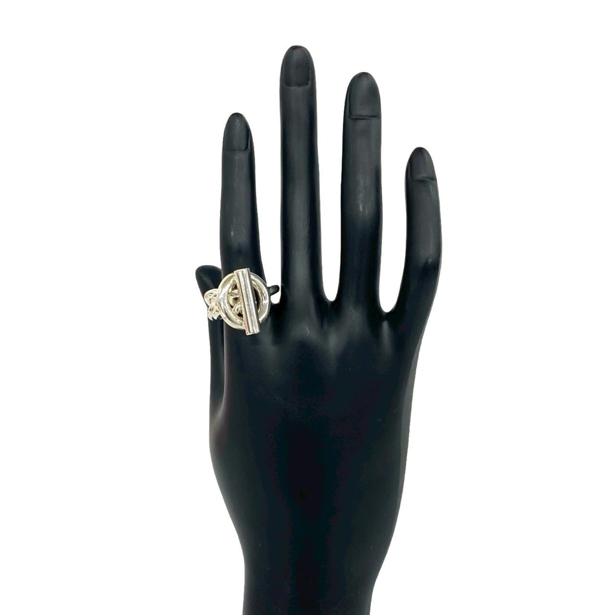 Hermes HERMES Croisette Sterling Silver 925 Ring, Women's Accessory, Silver, 38062 Size ONE SIZE - 2 Thumbnail