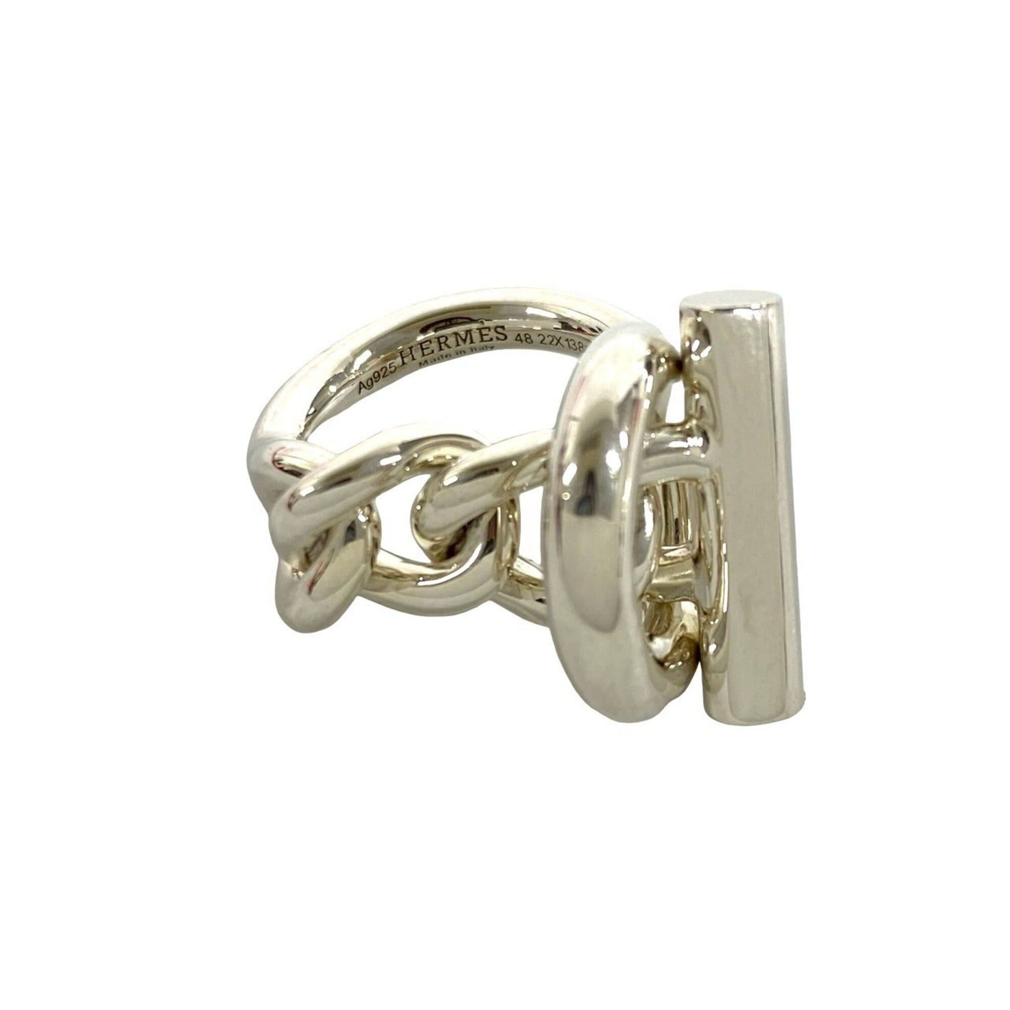 Hermes HERMES Croisette Sterling Silver 925 Ring, Women's Accessory, Silver, 38062 Size ONE SIZE - 3 Thumbnail