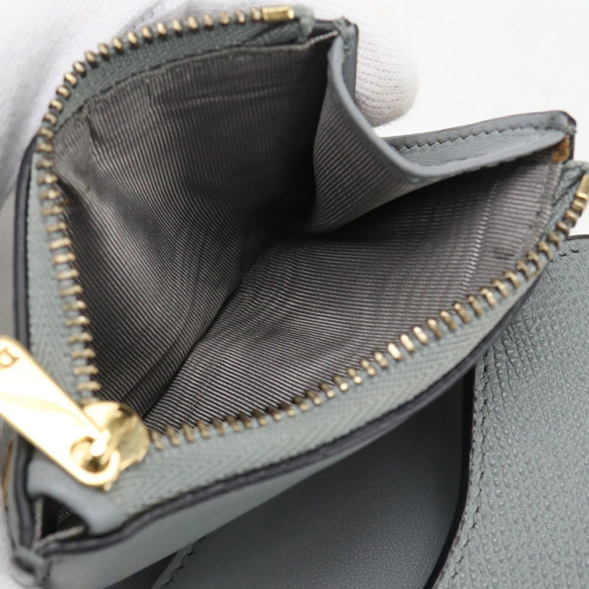 Dior Christian Dior DIOR Lotus Wallet Tri-fold Wallet, Saddle, Women's, Gray Size ONE SIZE - 6 Thumbnail