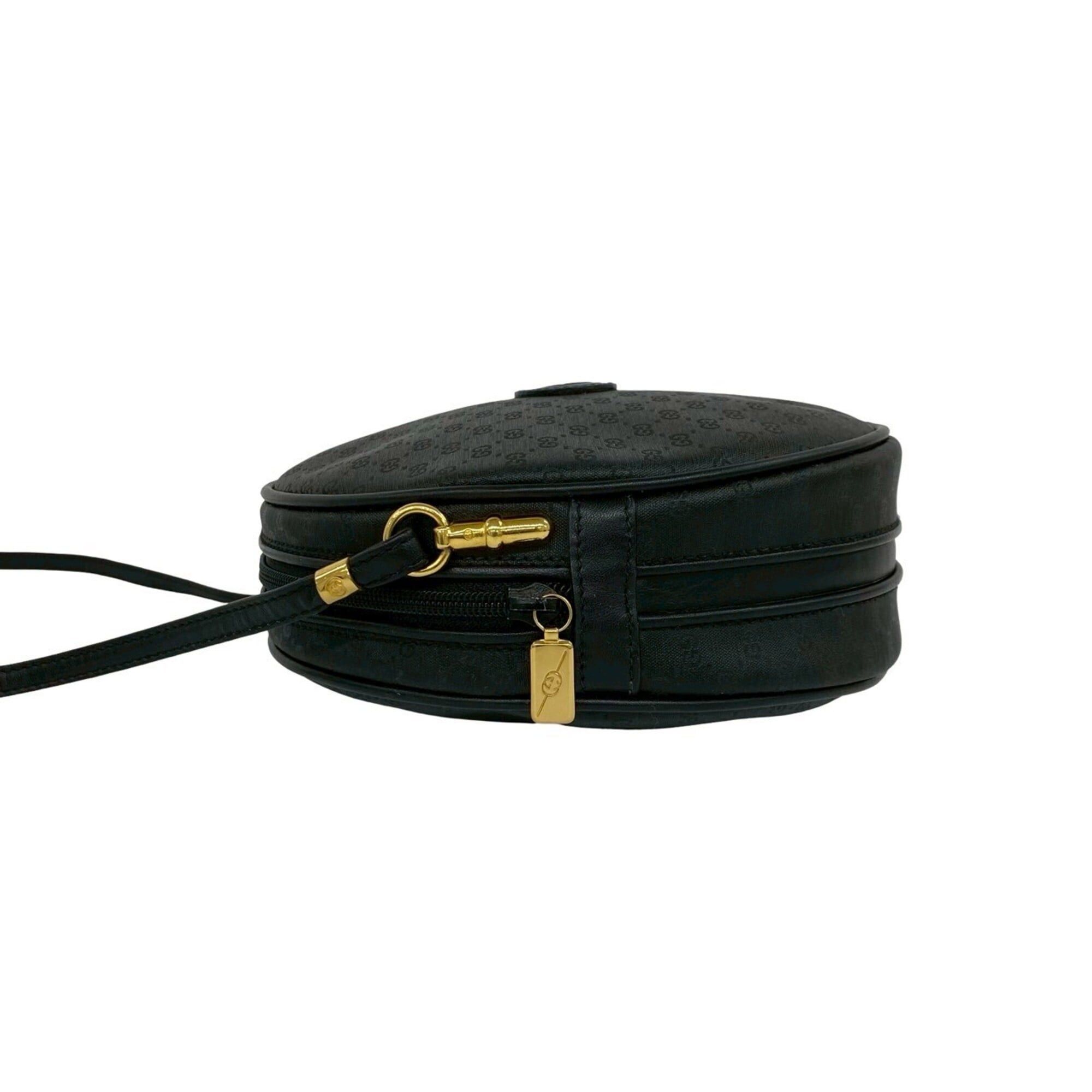 Gucci GUCCI Vintage Micro GG Logo Leather Shoulder Bag/Pouch/Sacoche, Black, 17095 Size ONE SIZE - 5 Thumbnail
