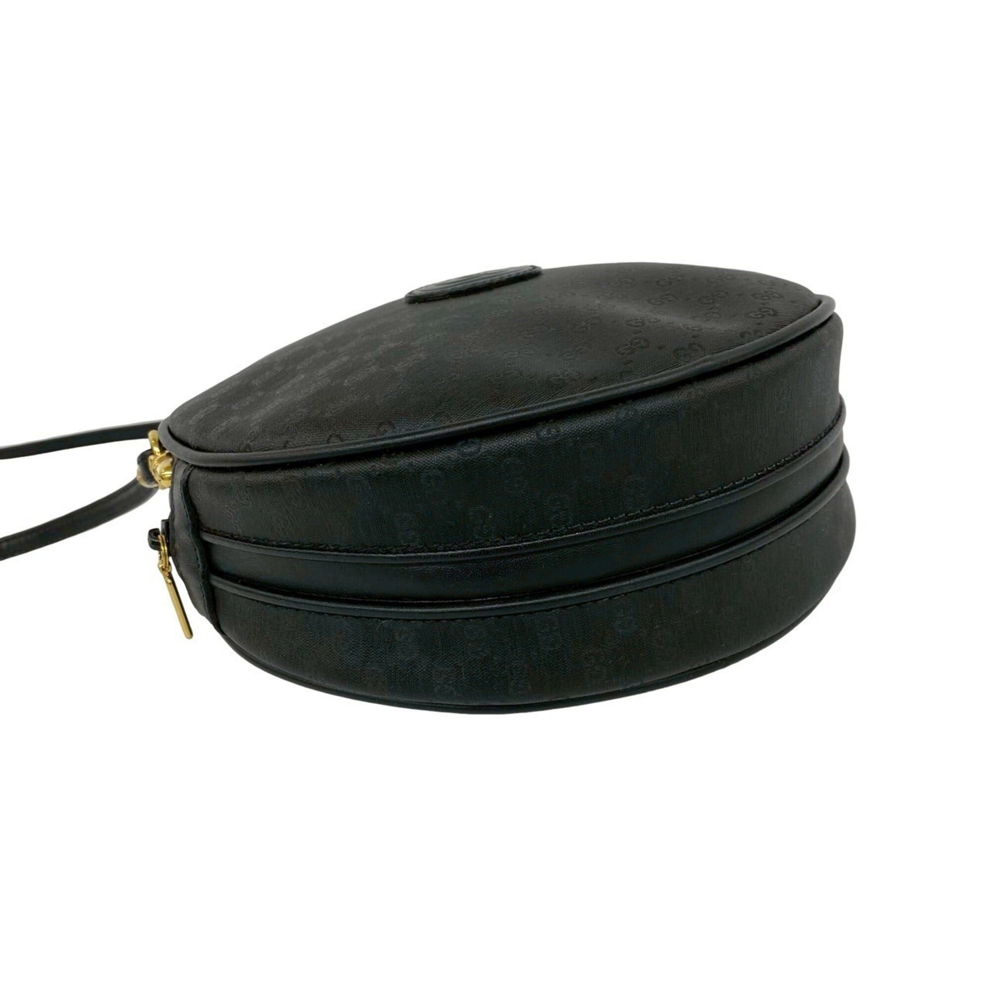 Gucci GUCCI Vintage Micro GG Logo Leather Shoulder Bag/Pouch/Sacoche, Black, 17095 Size ONE SIZE - 7 Thumbnail