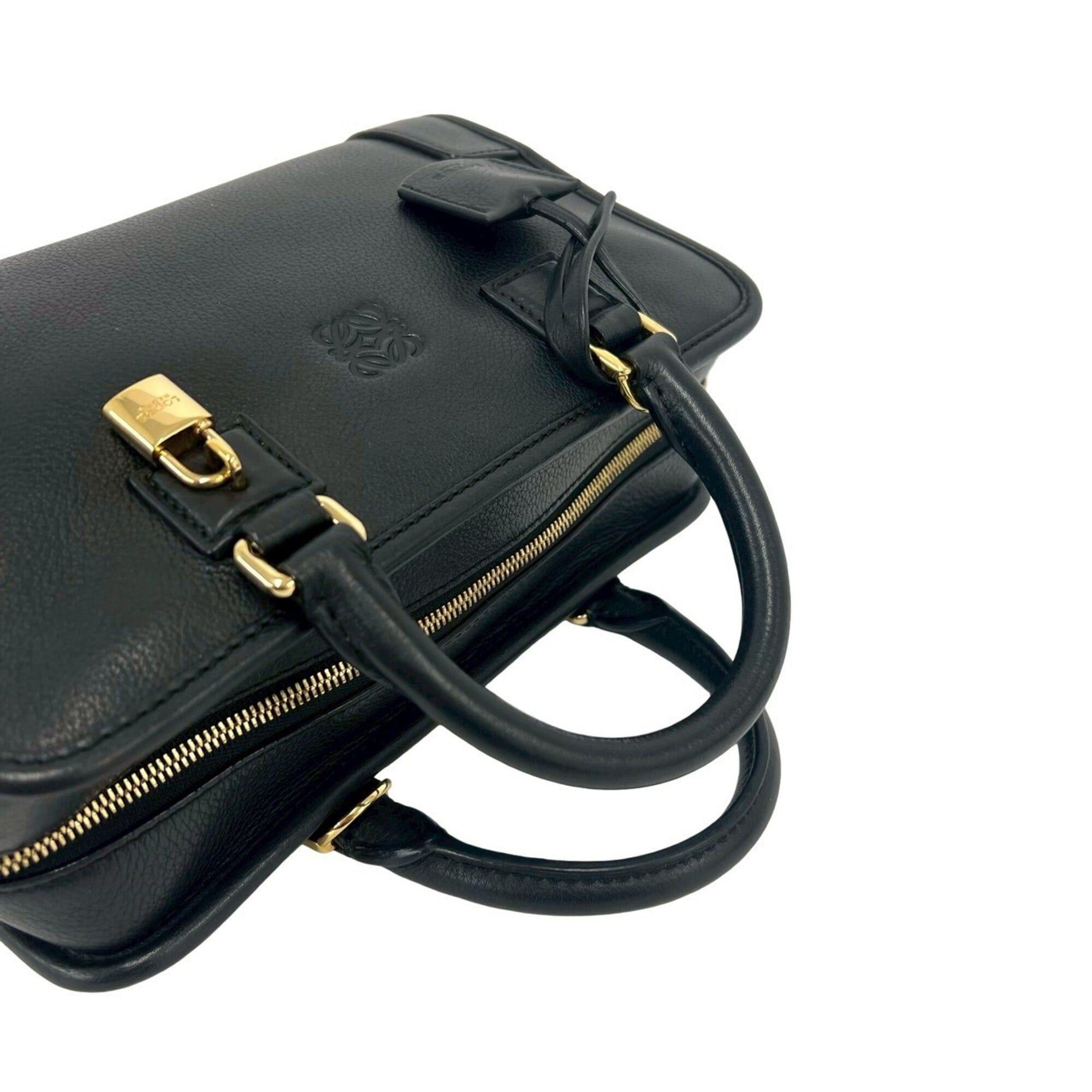 Loewe LOEWE Amazona 23 Anagram Logo Leather 2-Way Handbag Mini Boston Bag Shoulder Black 90903 Size ONE SIZE - 4 Thumbnail