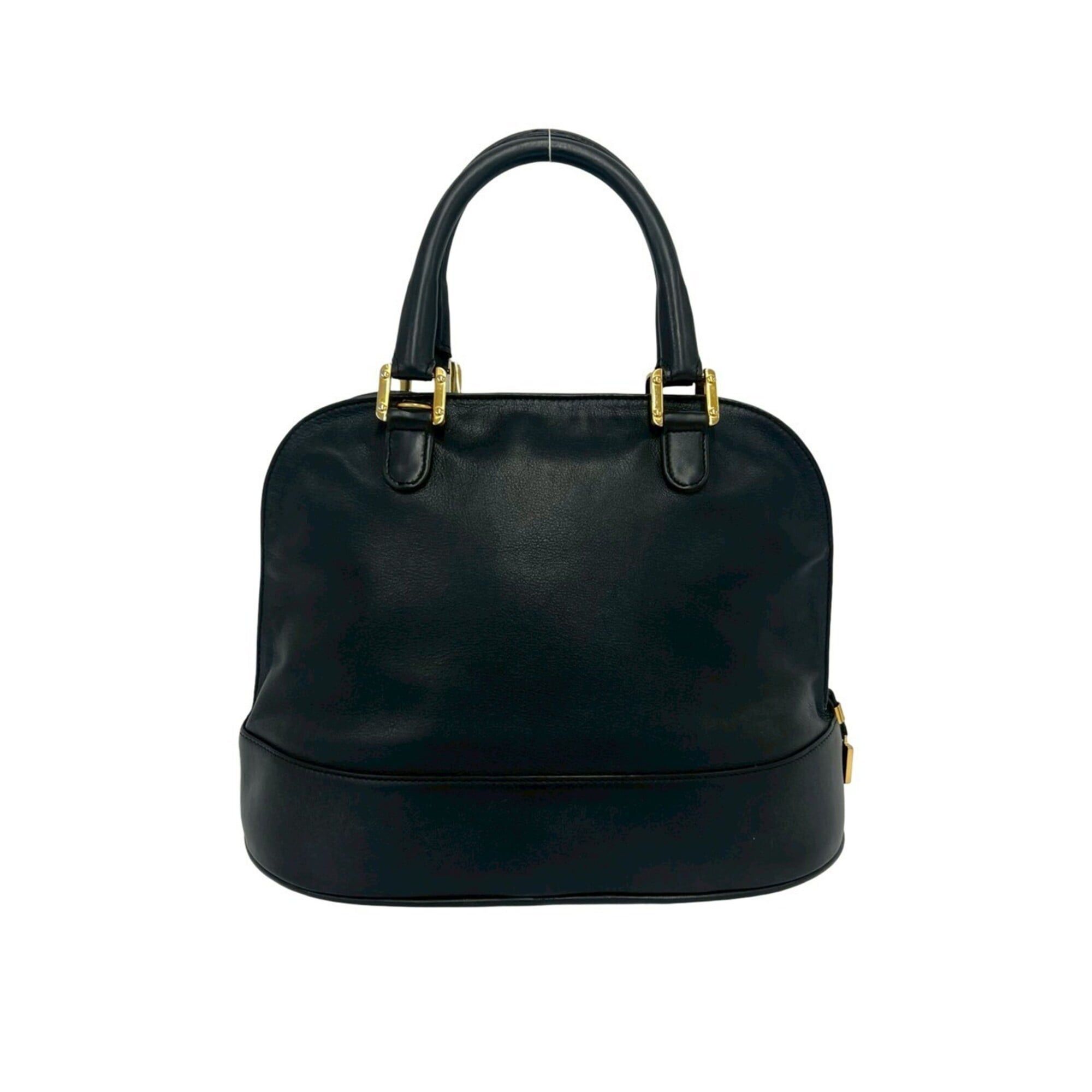Loewe LOEWE Vintage Anagram Logo Engraved Leather Handbag Tote Bag Mini Boston Black 61956 Size ONE SIZE - 3 Thumbnail