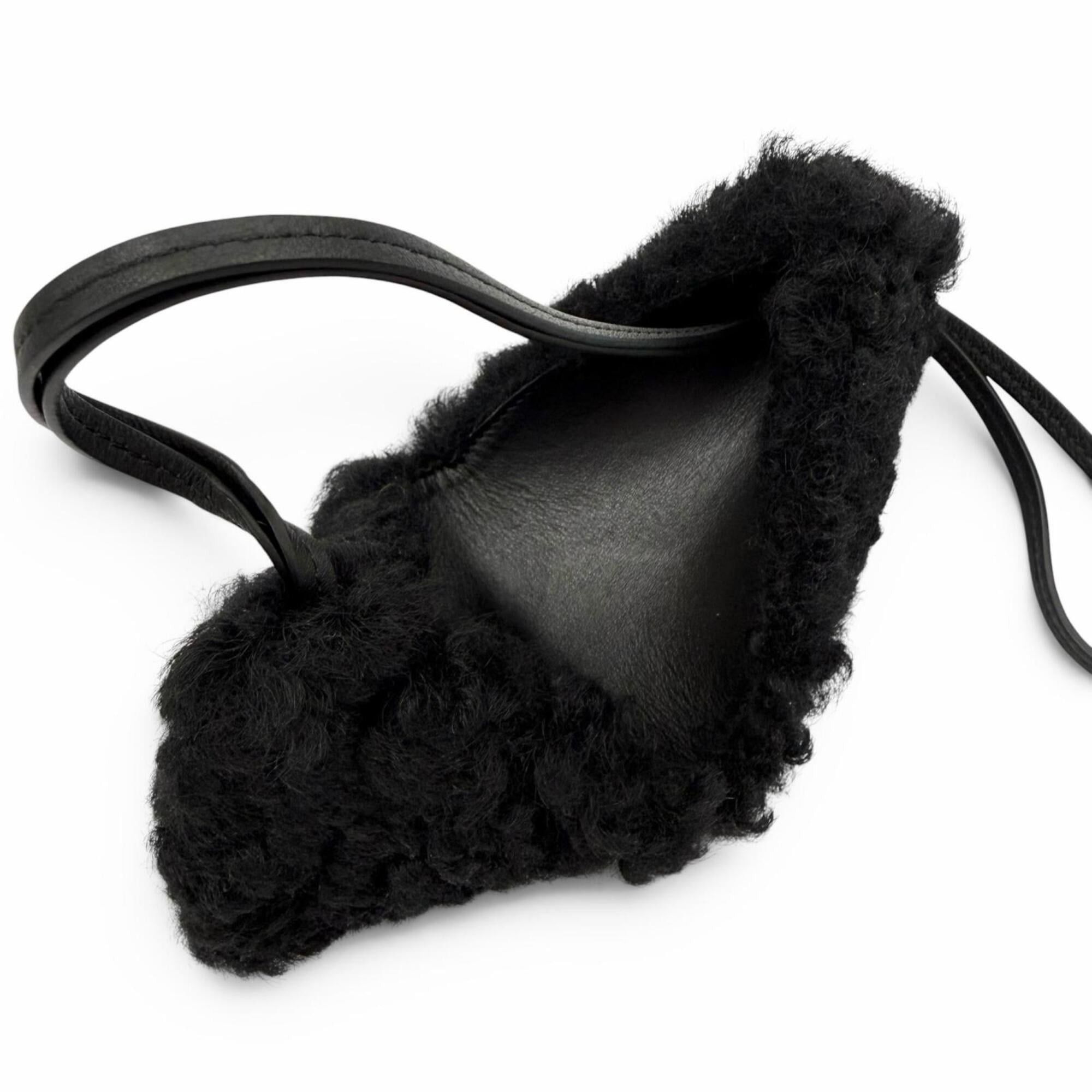 Loewe LOEWE Puzzle Fold Charm, Shearling & Mouton Bag Black, Made in Spain, Women's, with Dust Bag. Size ONE SIZE - 6 Thumbnail