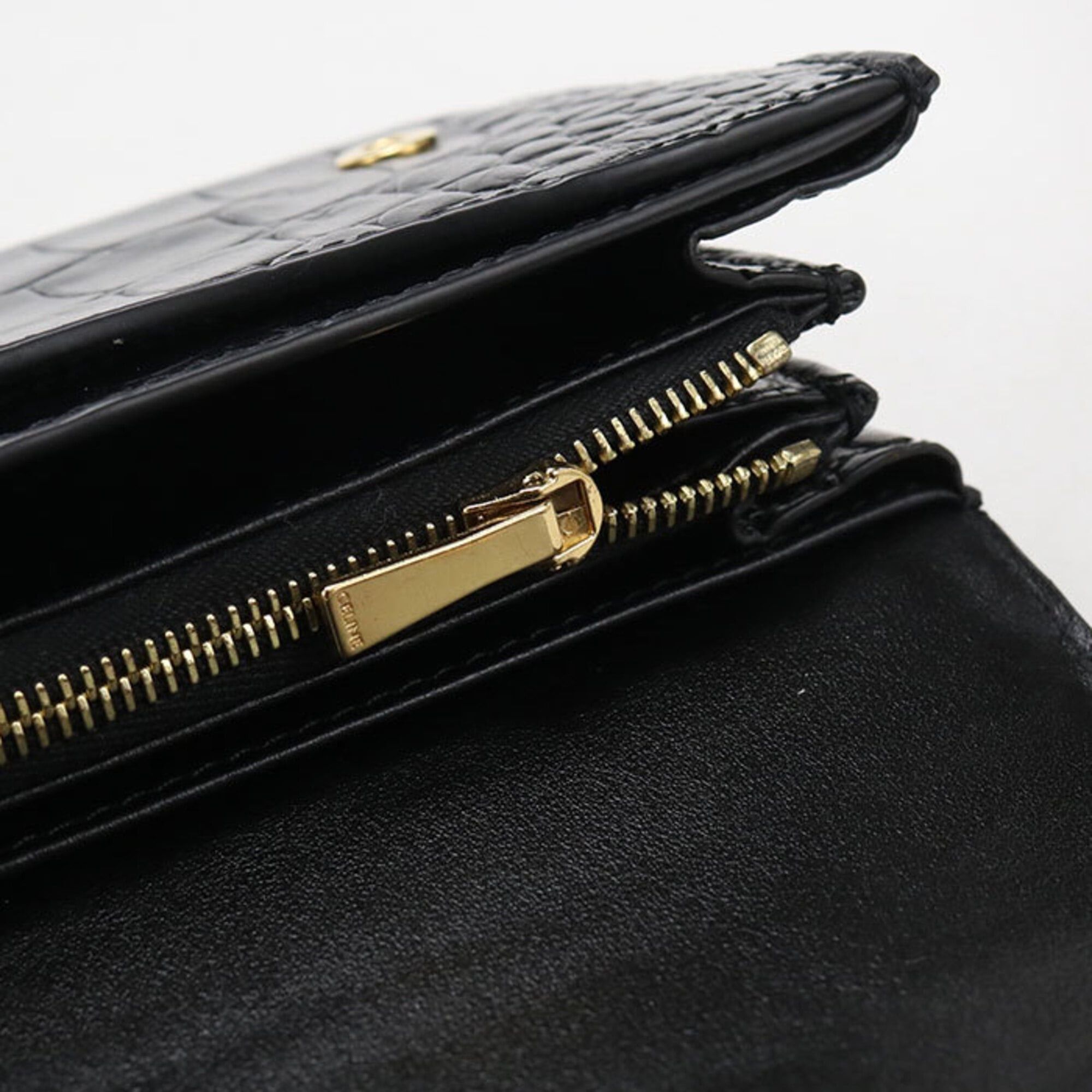 Celine Celine Long Bi-fold Large Flap Wallet for Women, Black Size ONE SIZE - 7 Thumbnail