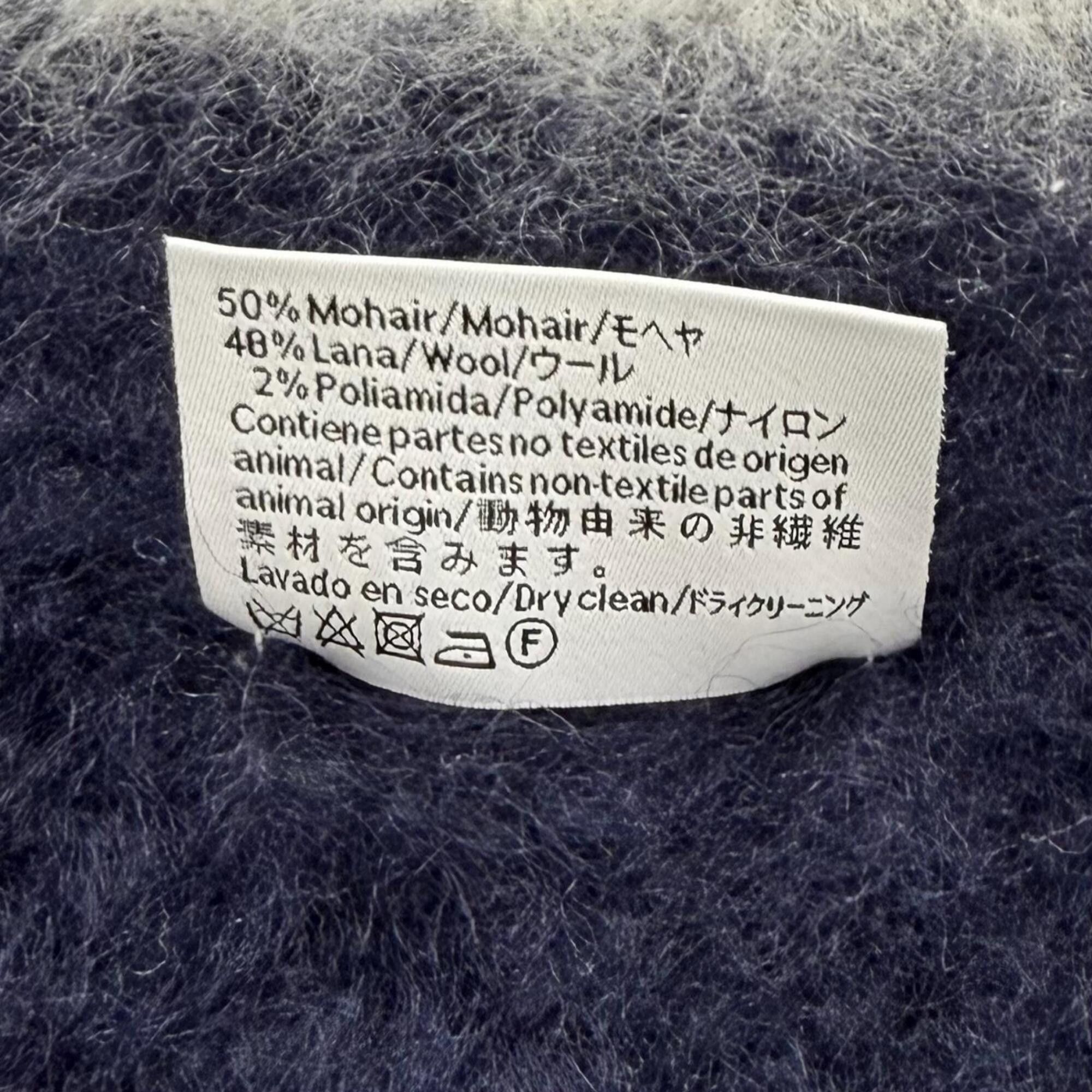 Loewe LOEWE 28003861 Mohair Wool Blend Leather Anagram Logo Patch Border Pattern Fringe Scarf Multi-color Made in Spain Authentic Women's Size ONE SIZE - 7 Thumbnail