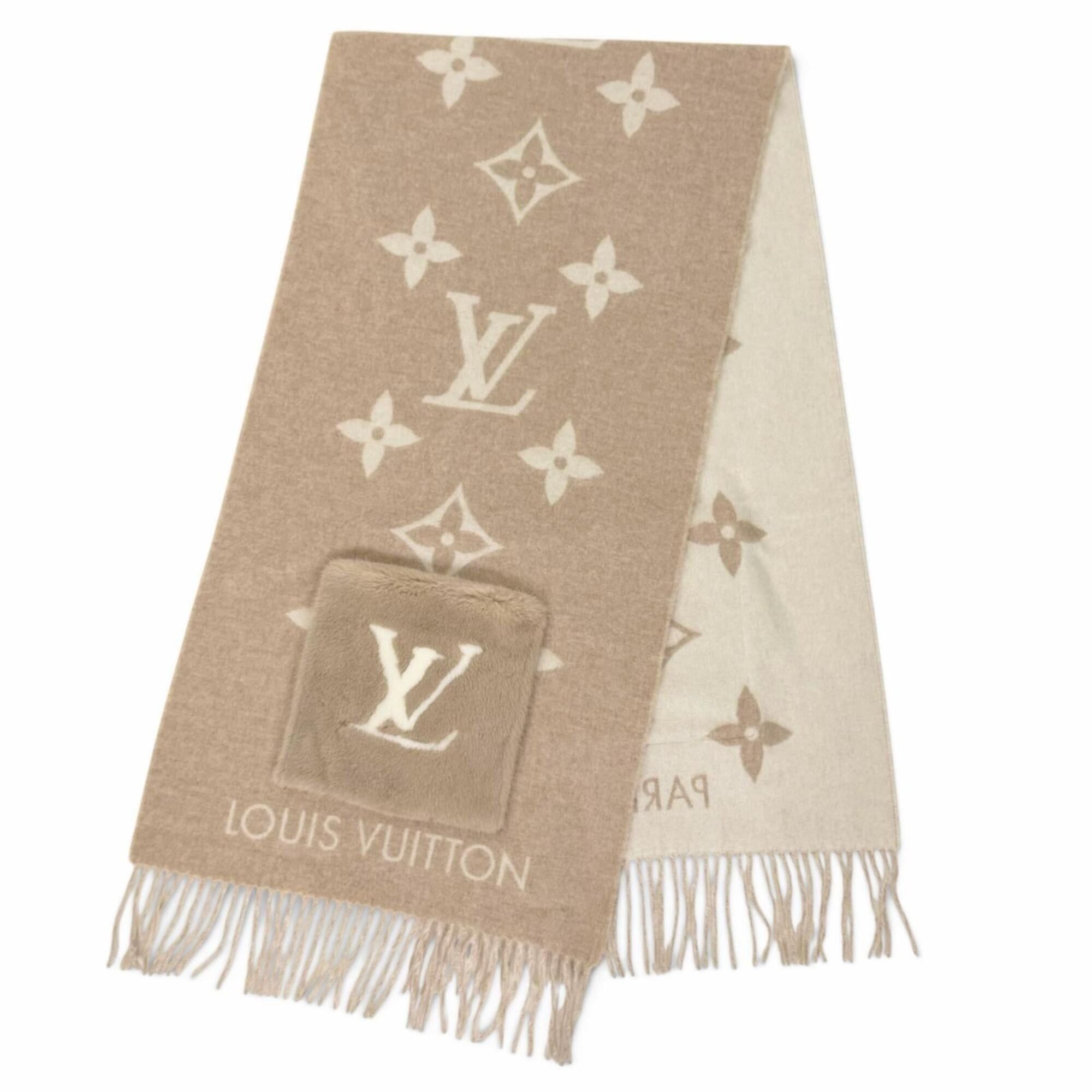 Louis Vuitton LOUIS VUITTON M74354 Echarpe Cold Reykjavik Cashmere Mink Fur Scarf, Beige, Made in Italy, Authentic, Women's, with Box Size ONE SIZE - 3 Thumbnail