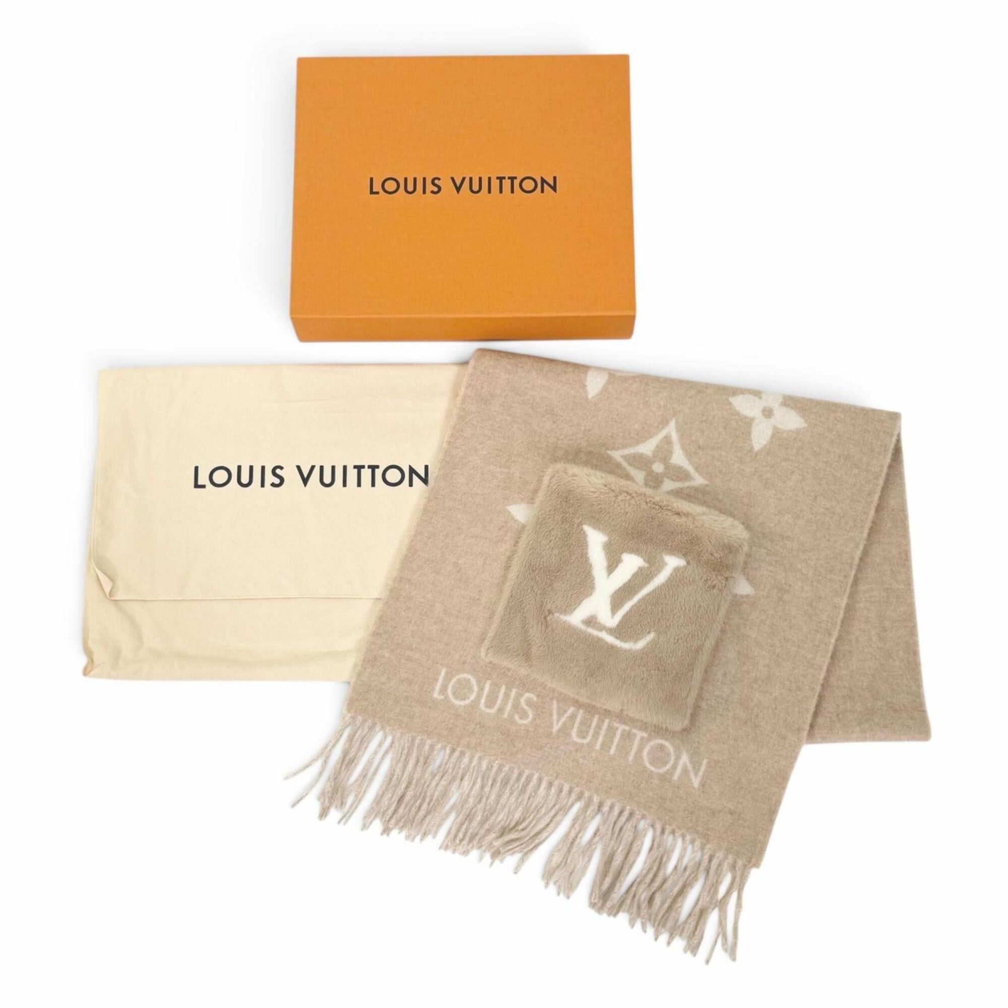 Louis Vuitton LOUIS VUITTON M74354 Echarpe Cold Reykjavik Cashmere Mink Fur Scarf, Beige, Made in Italy, Authentic, Women's, with Box Size ONE SIZE - 2 Thumbnail