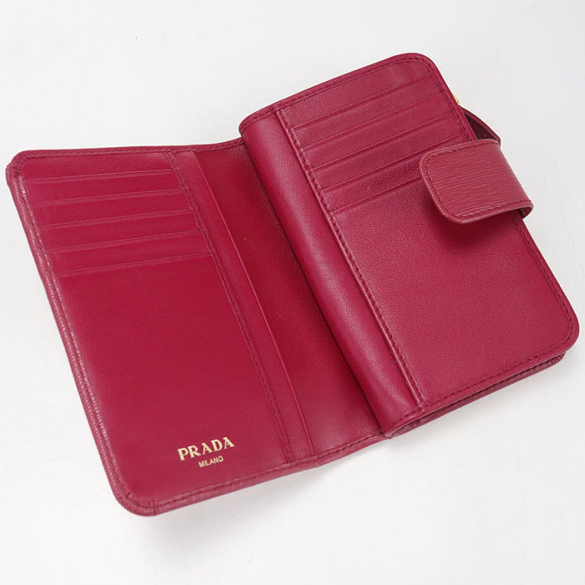 Prada PRADA Vitello Move Bi-fold Wallet for Women, Pink Size ONE SIZE - 3 Thumbnail