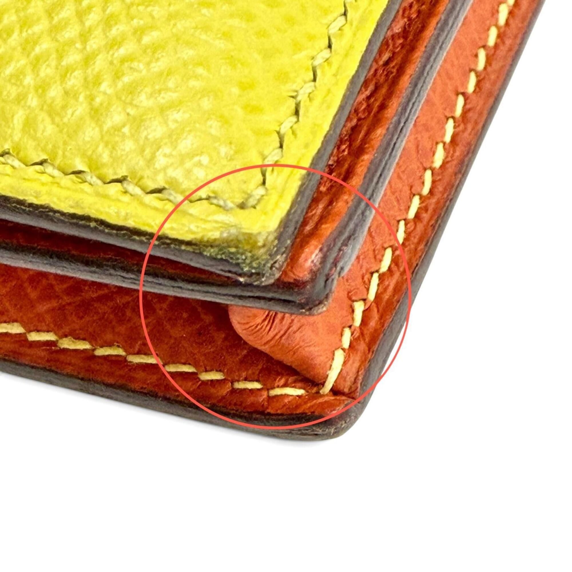 Hermes HERMES Bearn Soufflé Verso Veau Epsom Lime Terre Batue Bicolor Long Wallet with Silver Hardware, Z Stamp (2021), Made in France, Women's Size ONE SIZE - 11 Thumbnail