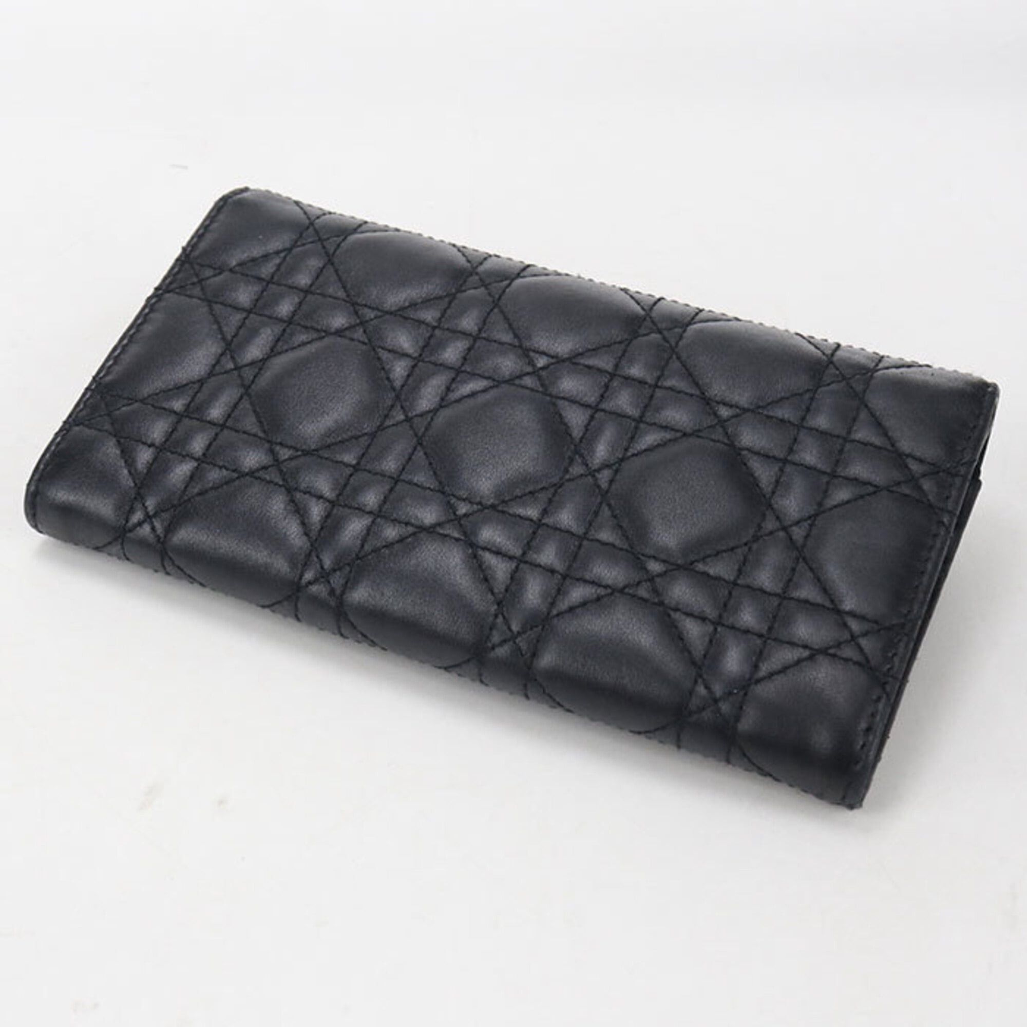 Dior Christian Dior DIOR Dior Long Wallet Bi-fold Orchid Jolie Women's Black Size ONE SIZE - 2 Thumbnail