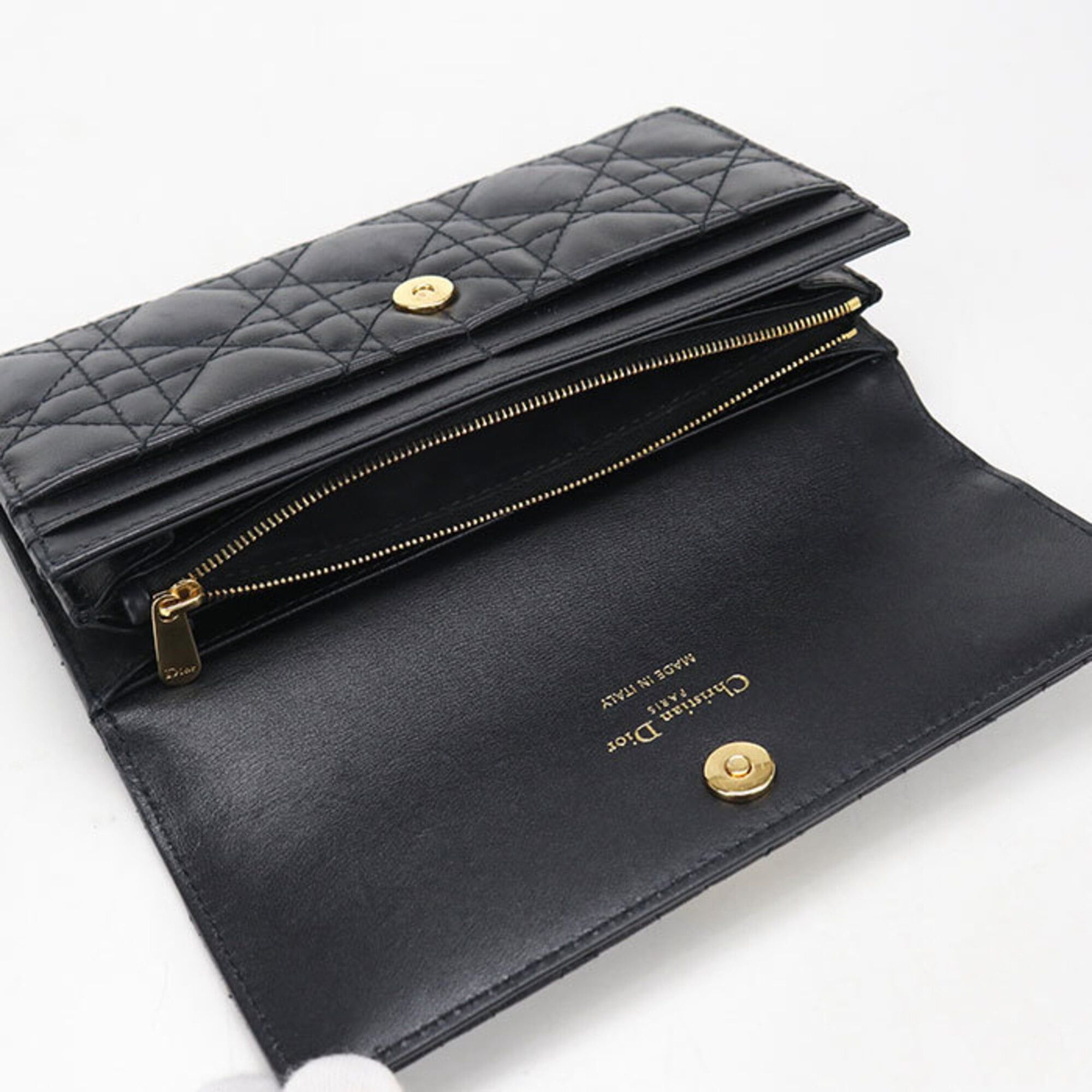 Dior Christian Dior DIOR Dior Long Wallet Bi-fold Orchid Jolie Women's Black Size ONE SIZE - 3 Thumbnail