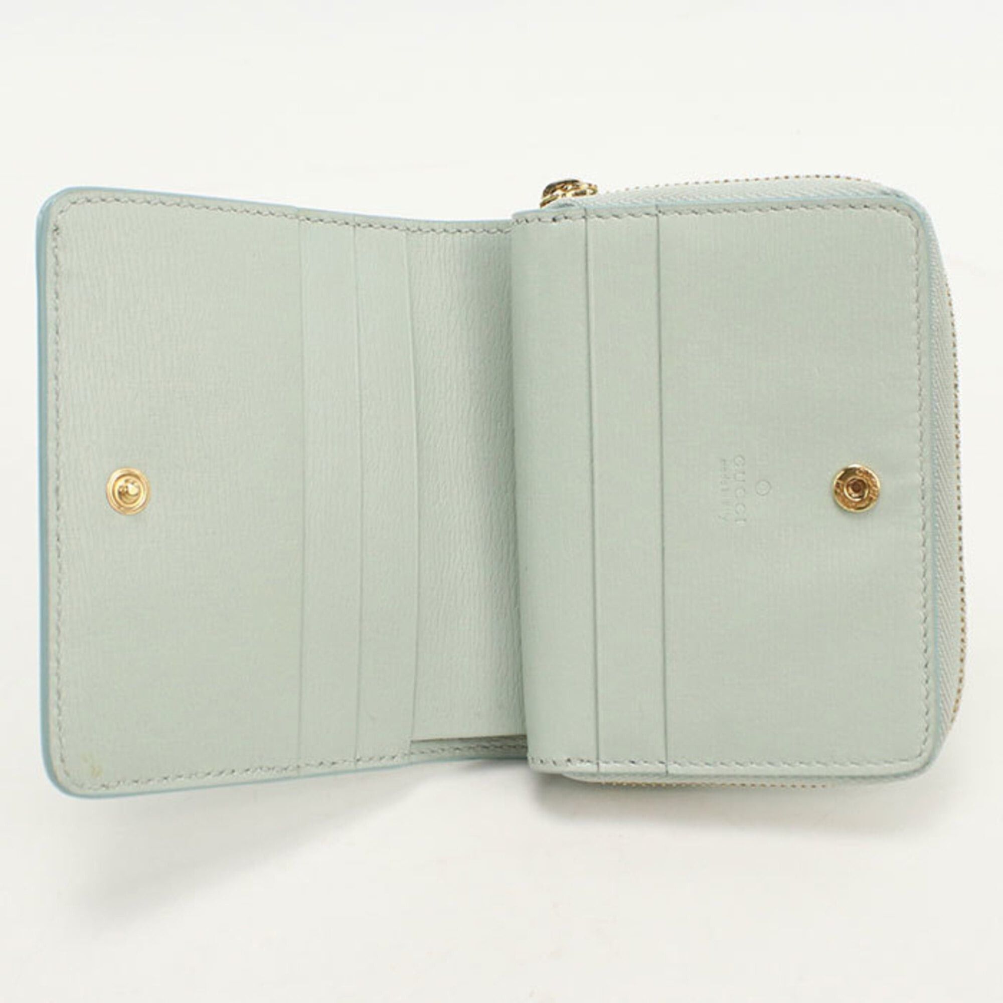 Gucci GUCCI Bi-fold Wallet 772639 Gucci Script Women's Blue Size ONE SIZE - 3 Thumbnail