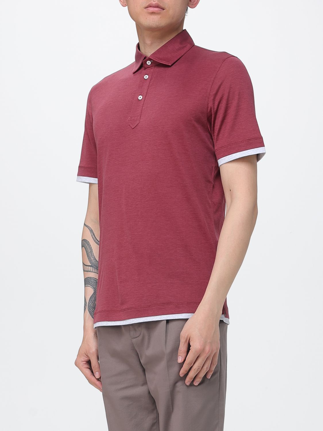 Brunello Cucinelli Brunello Cucinelli Polo Shirt Men Red Size US L / EU 52-54 / 3 - 4 Thumbnail