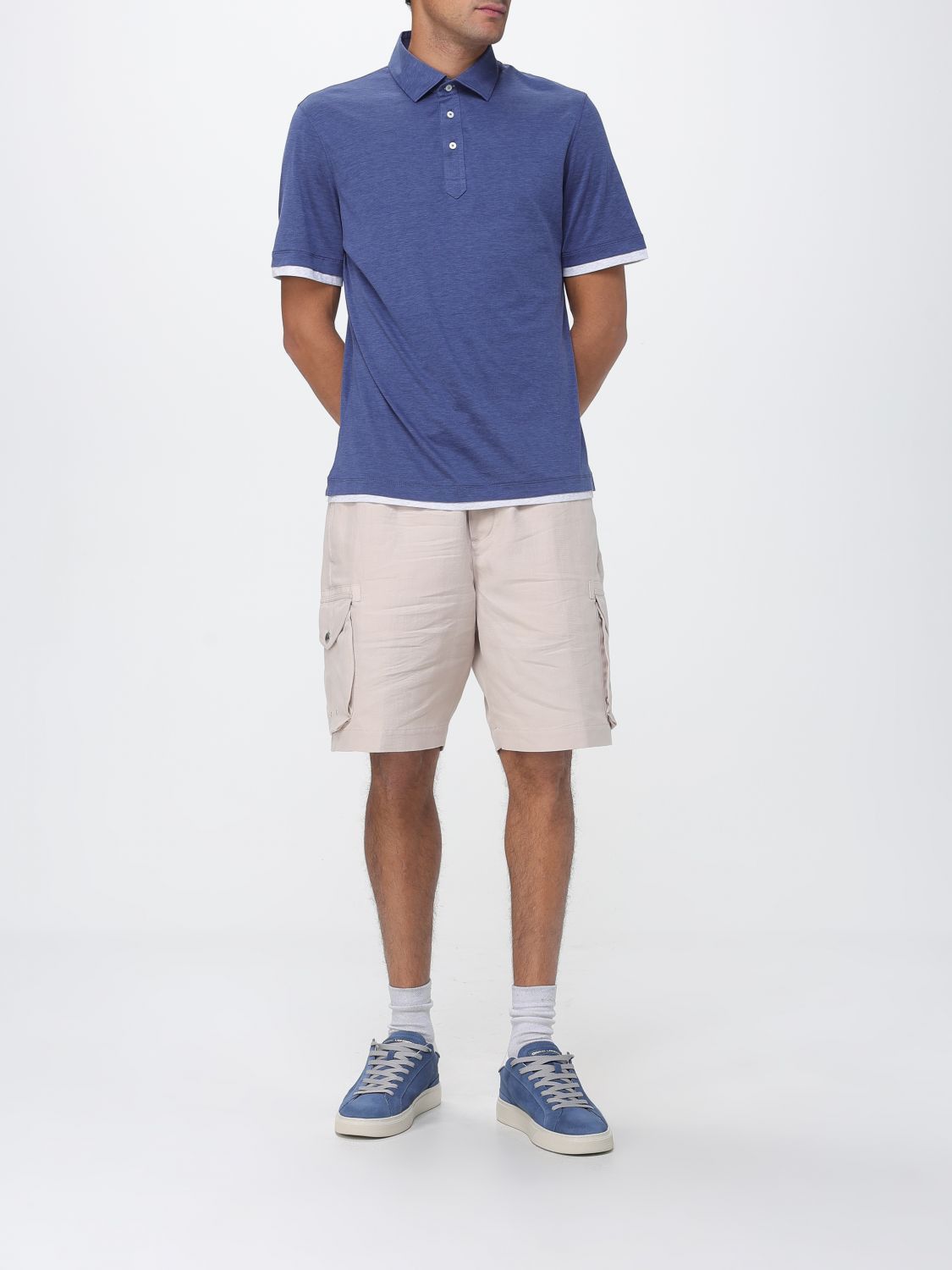 Brunello Cucinelli Brunello Cucinelli Polo Shirt Men Blue Size US XXL / EU 58 / 5 - 2 Thumbnail