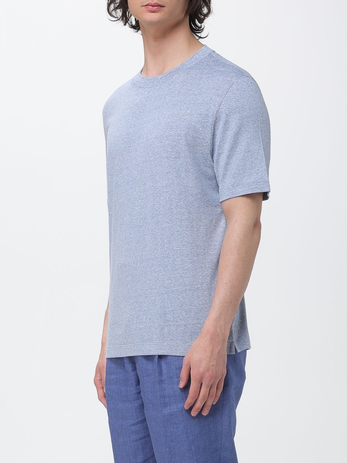 Brunello Cucinelli Brunello Cucinelli T-Shirt Men Gnawed Blue Size US XXL / EU 58 / 5 - 4 Thumbnail