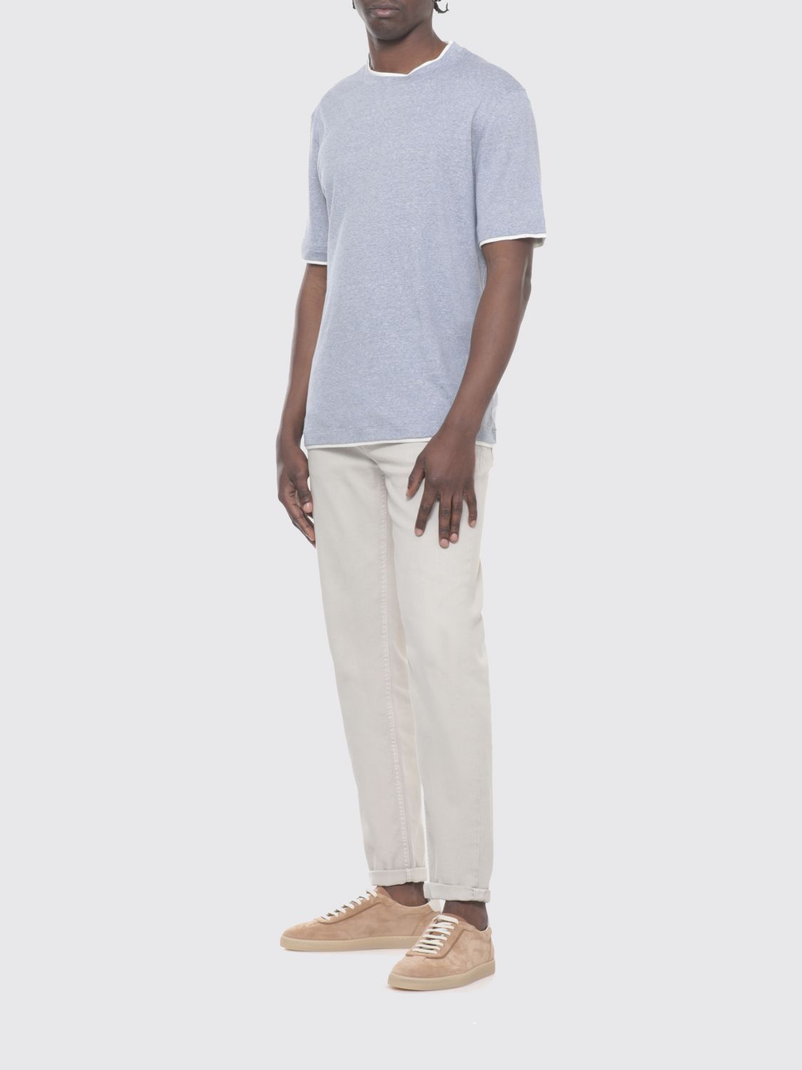 Brunello Cucinelli Brunello Cucinelli T-Shirt Men Grey Size US XXL / EU 58 / 5 - 2 Thumbnail