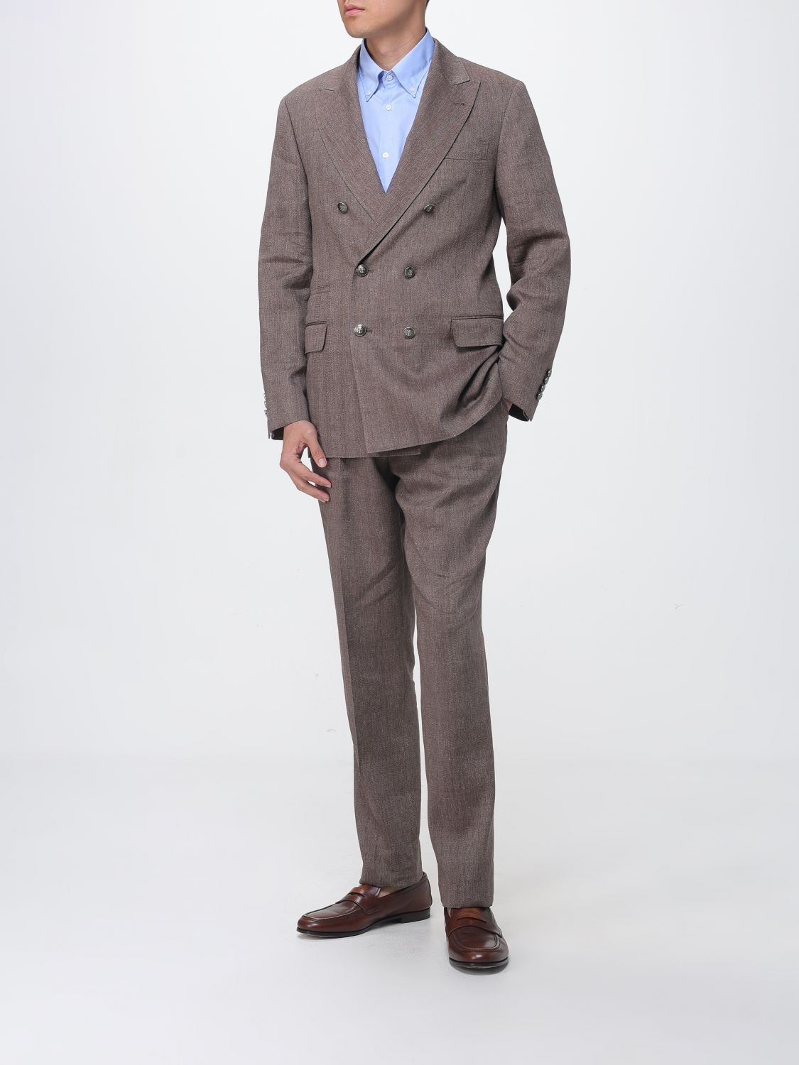 Brunello Cucinelli Brunello Cucinelli Suit Men Brown Size US L / EU 52-54 / 3 - 2 Thumbnail