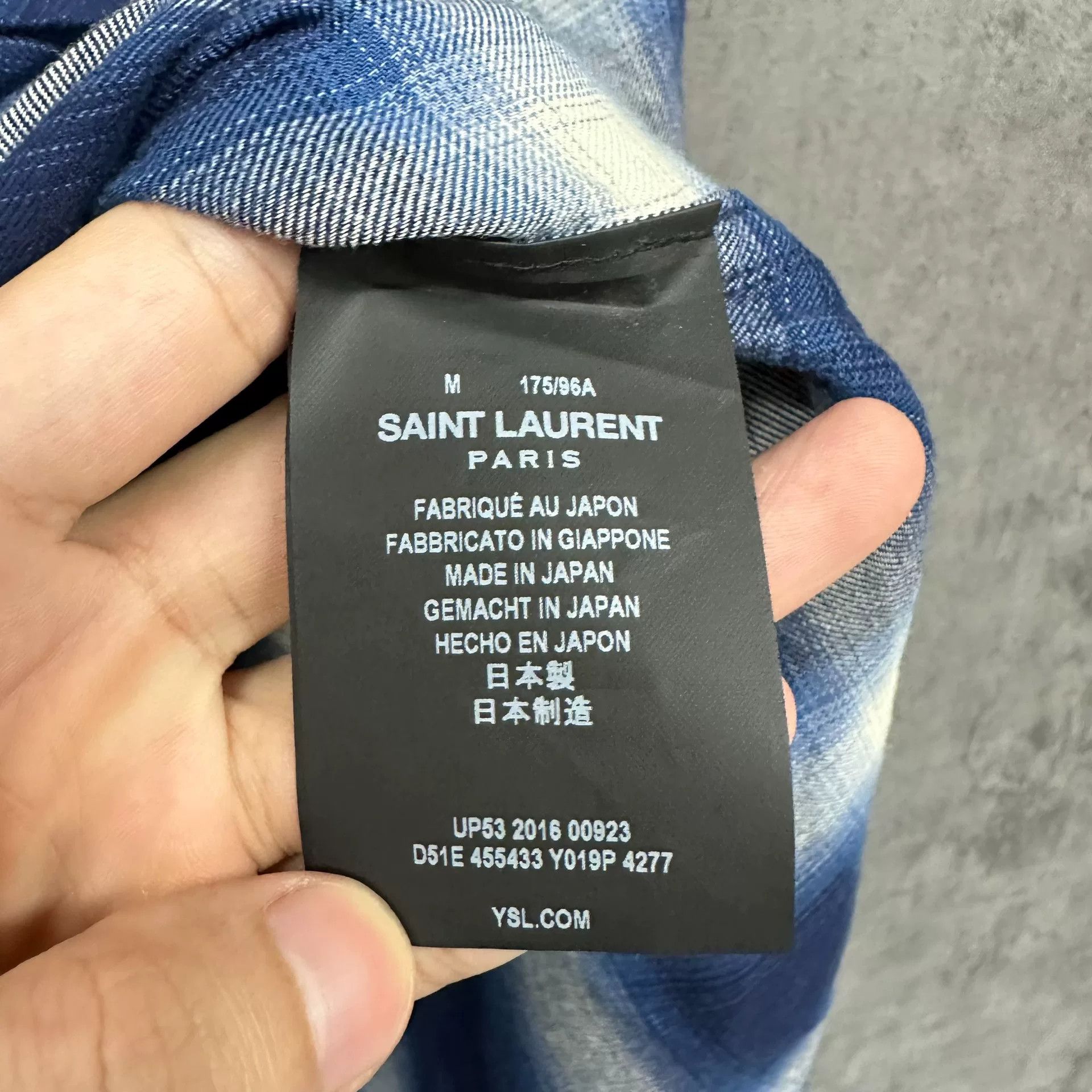 Saint Laurent Paris Saint Laurent Blue Plaid Western Shirt Size M Size US M / EU 48-50 / 2 - 4 Thumbnail