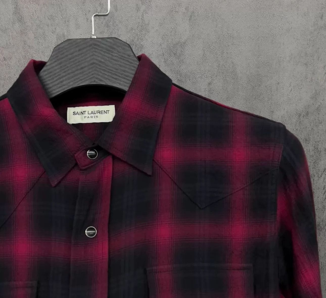 Saint Laurent Paris Saint Laurent Plaid Western Snap Shirt Size S Size US S / EU 44-46 / 1 - 5 Thumbnail