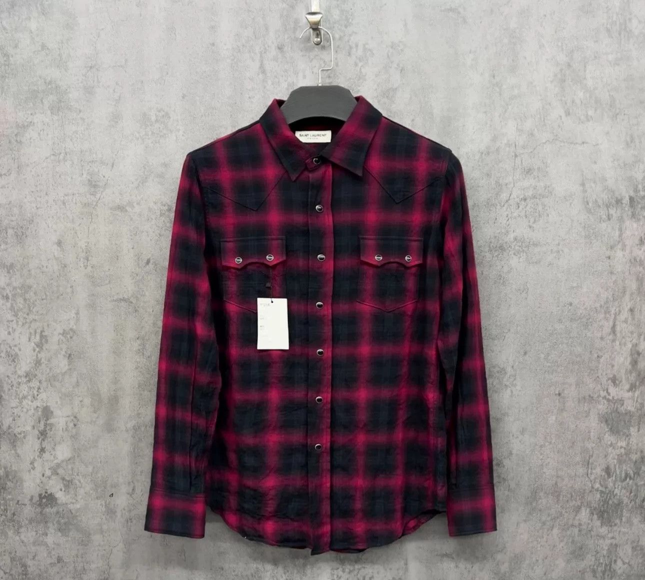 Saint Laurent Paris Saint Laurent Plaid Western Snap Shirt Size S Size US S / EU 44-46 / 1 - 2 Thumbnail