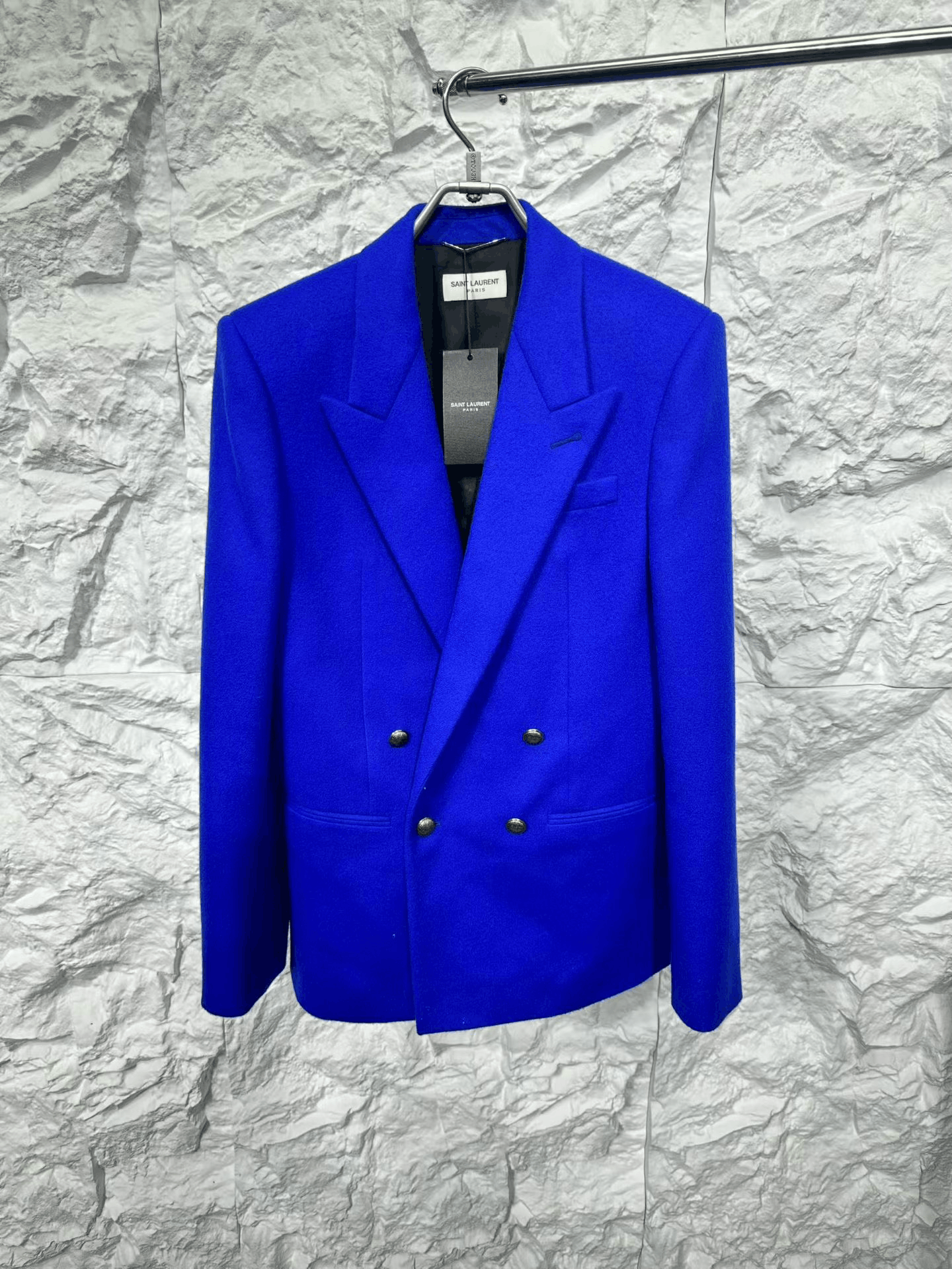Saint Laurent Paris Saint Laurent Electric Blue Flannel Blazer 38R Size 38R - 2 Thumbnail