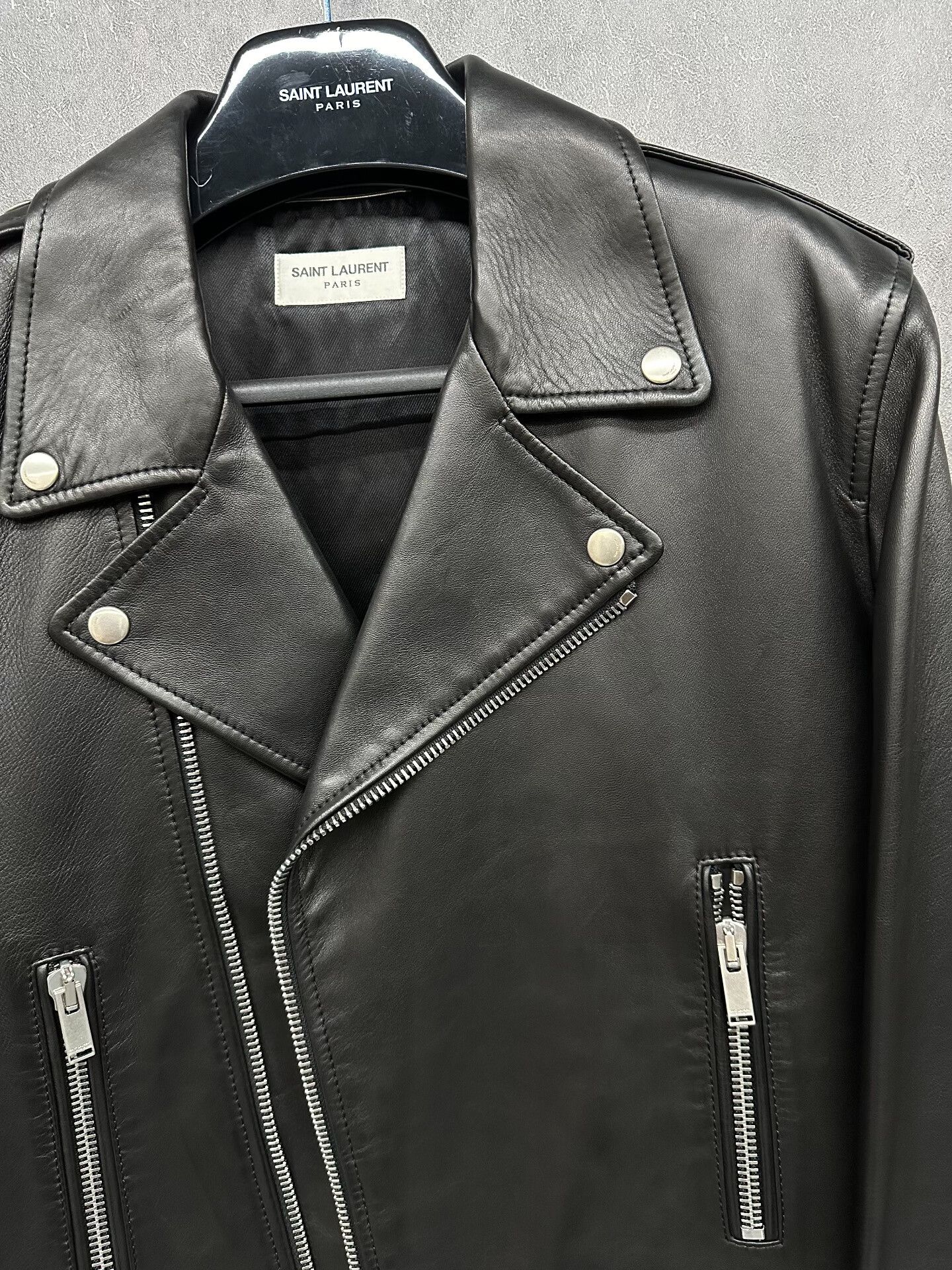 Saint Laurent Paris Saint Laurent L01 Leather Biker Jacket Size 52 Size US L / EU 52-54 / 3 - 3 Thumbnail