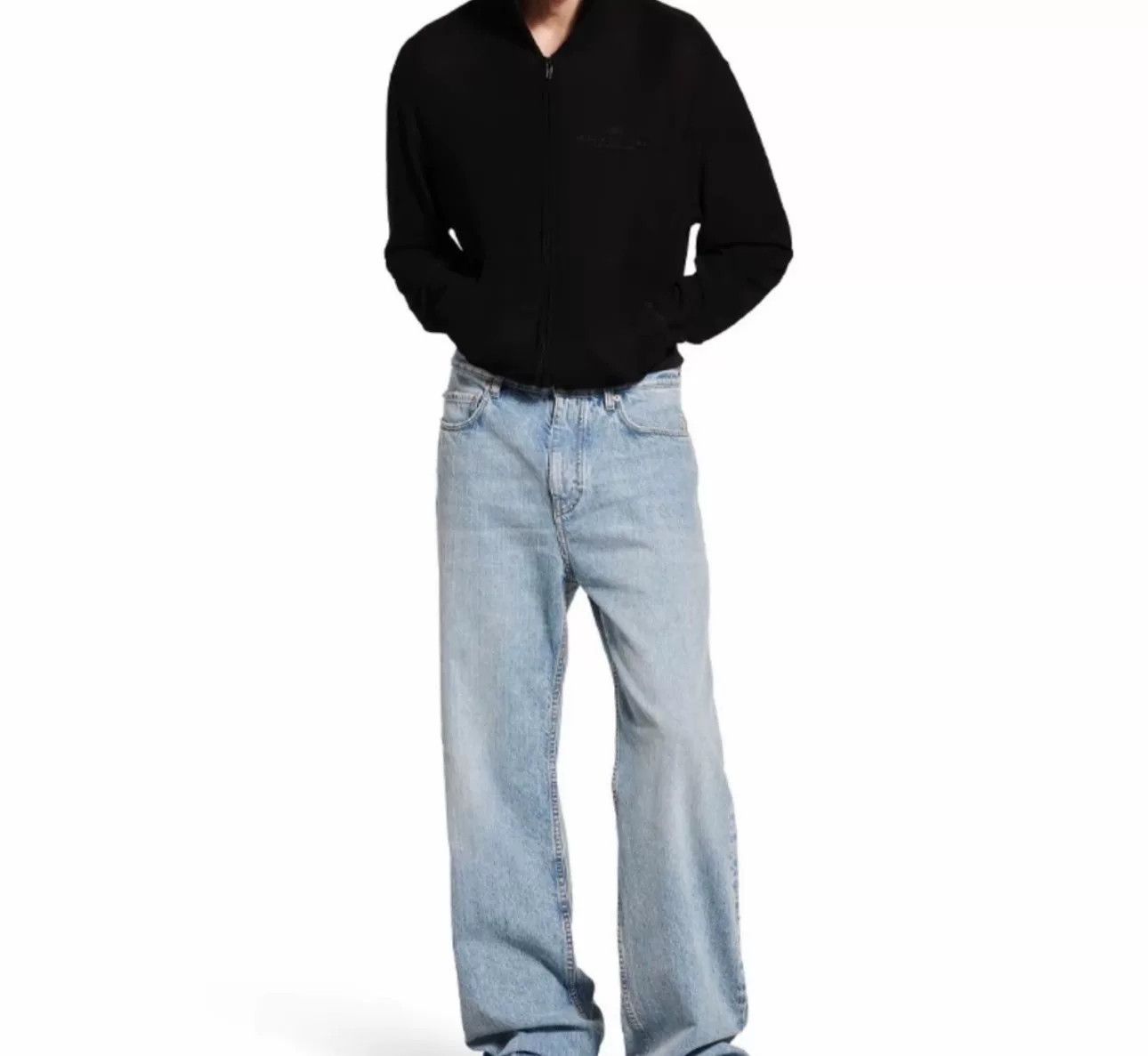 Balenciaga Balenciaga Distressed Wide Leg Denim Jeans Size 32 Size US 32 / EU 48 - 3 Thumbnail