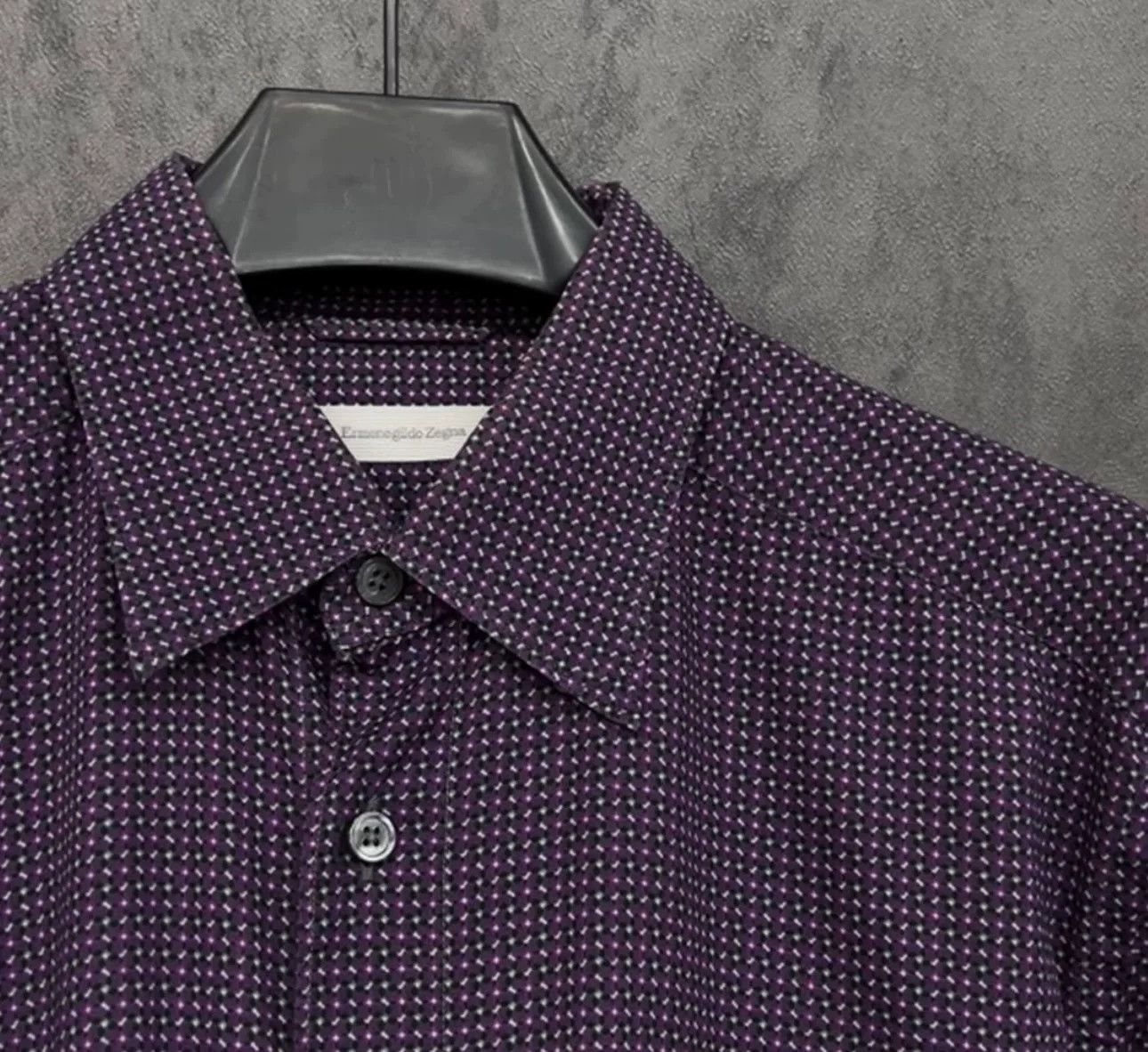 Z Zegna Zegna Geometric Print Long Sleeve Shirt M Size US M / EU 48-50 / 2 - 3 Thumbnail