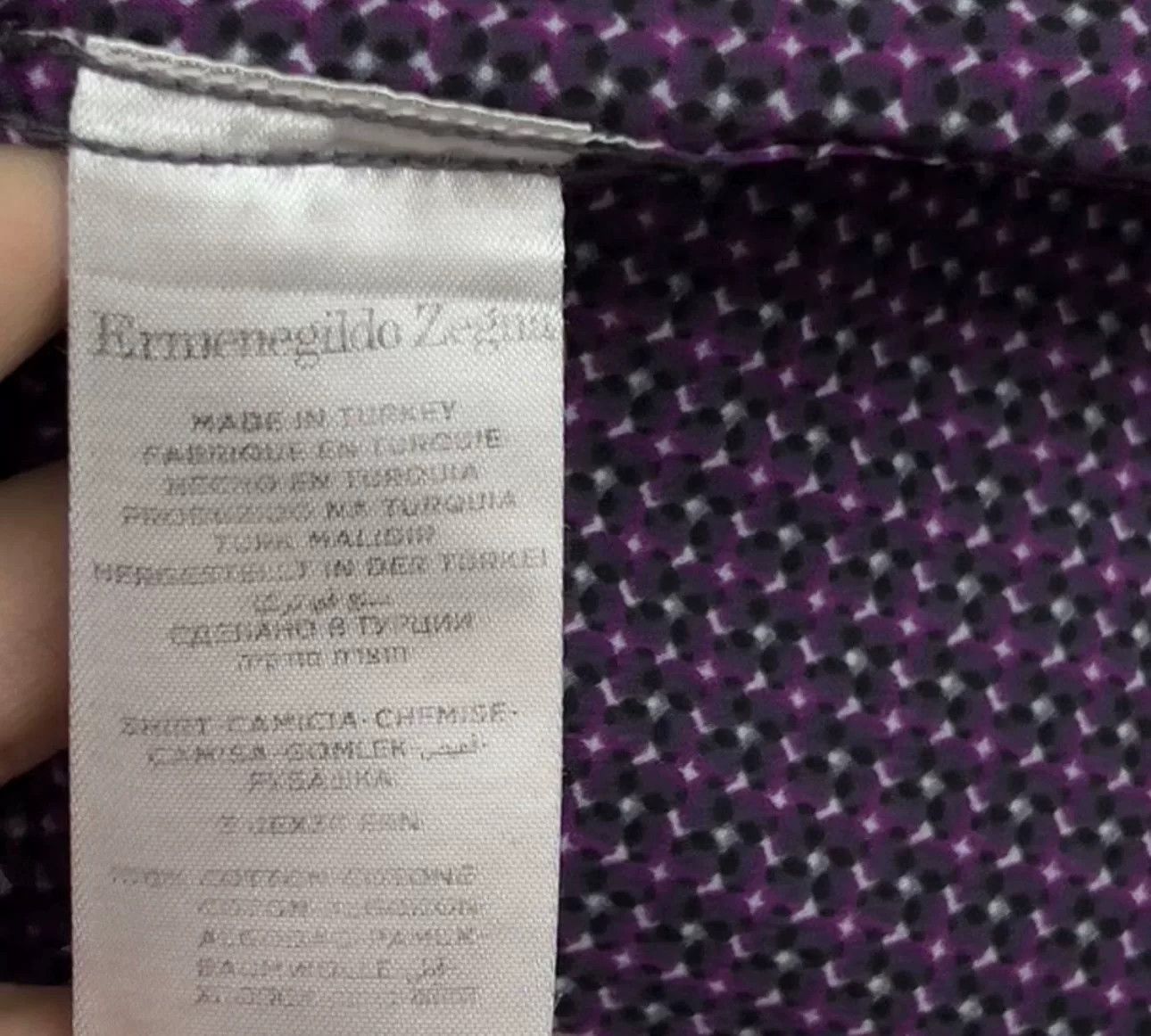 Z Zegna Zegna Geometric Print Long Sleeve Shirt M Size US M / EU 48-50 / 2 - 5 Thumbnail