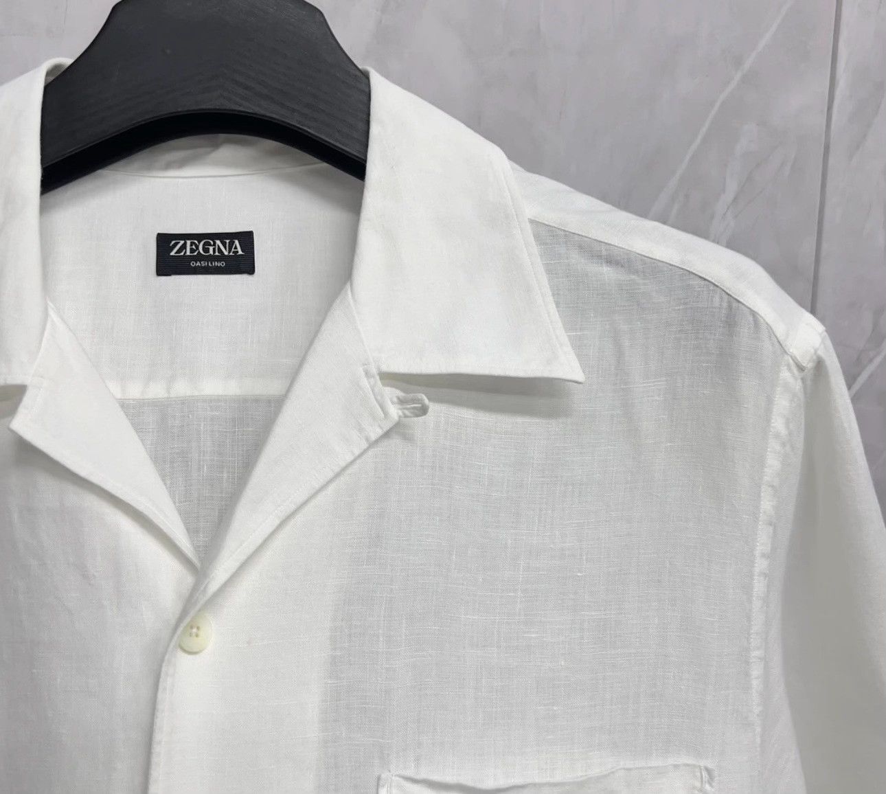 Z Zegna Zegna White Oasi Lino Short Sleeve Shirt XL Size US XL / EU 56 / 4 - 3 Thumbnail