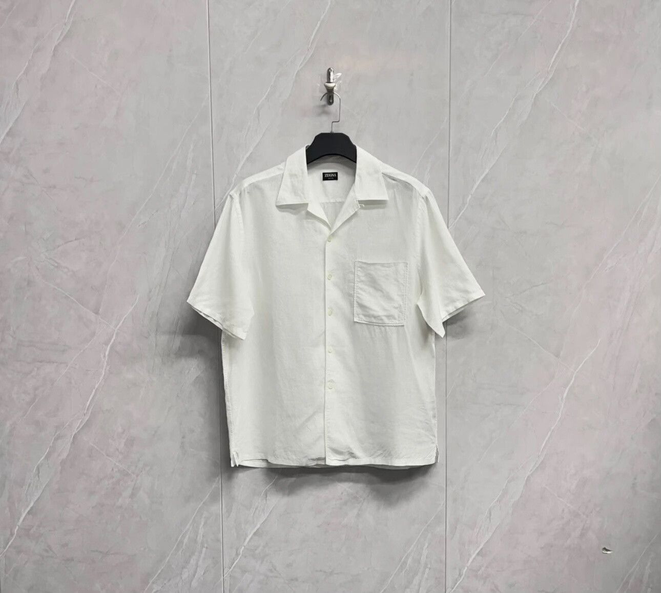 Z Zegna Zegna White Oasi Lino Short Sleeve Shirt XL Size US XL / EU 56 / 4 - 2 Thumbnail