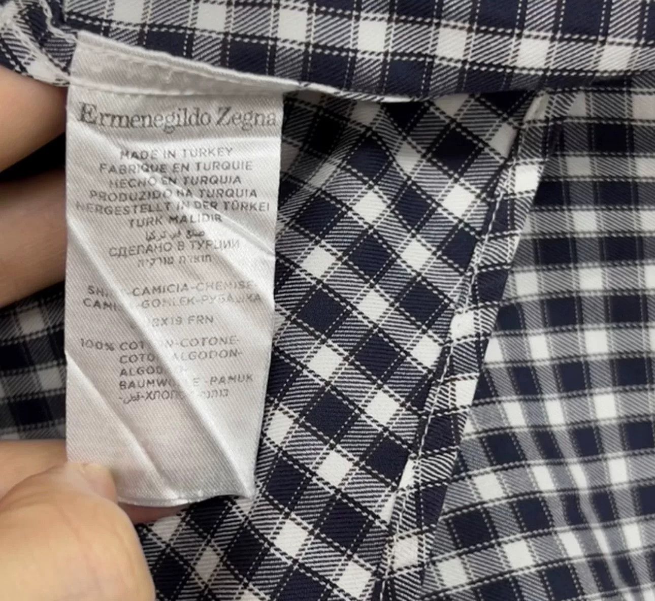 Z Zegna Zegna Checkered Long Sleeve Shirt M Size US M / EU 48-50 / 2 - 5 Thumbnail