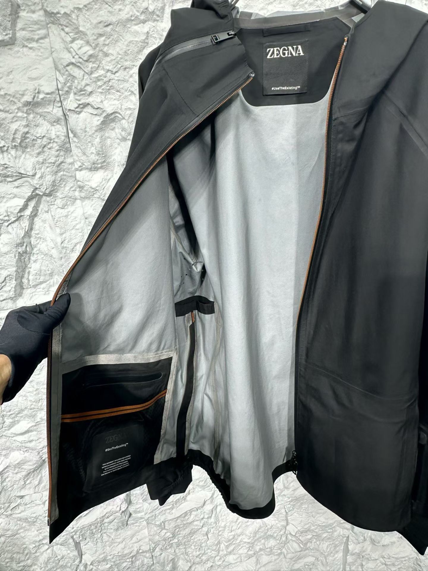 Z Zegna Zegna #UseTheExisting Black Hooded Jacket L Size US L / EU 52-54 / 3 - 4 Thumbnail