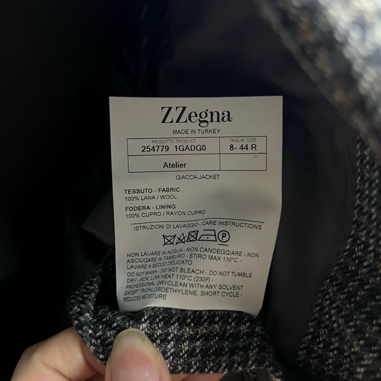 Z Zegna Z Zegna Wool Houndstooth Blazer 34R Size 34R - 4 Thumbnail