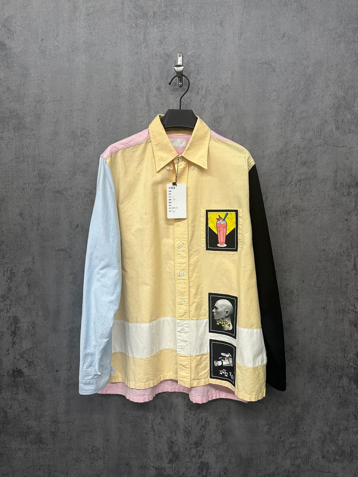 Prada Prada Patchwork Colorblock Graphic Shirt Size 40 Size US M / EU 48-50 / 2 - 2 Thumbnail